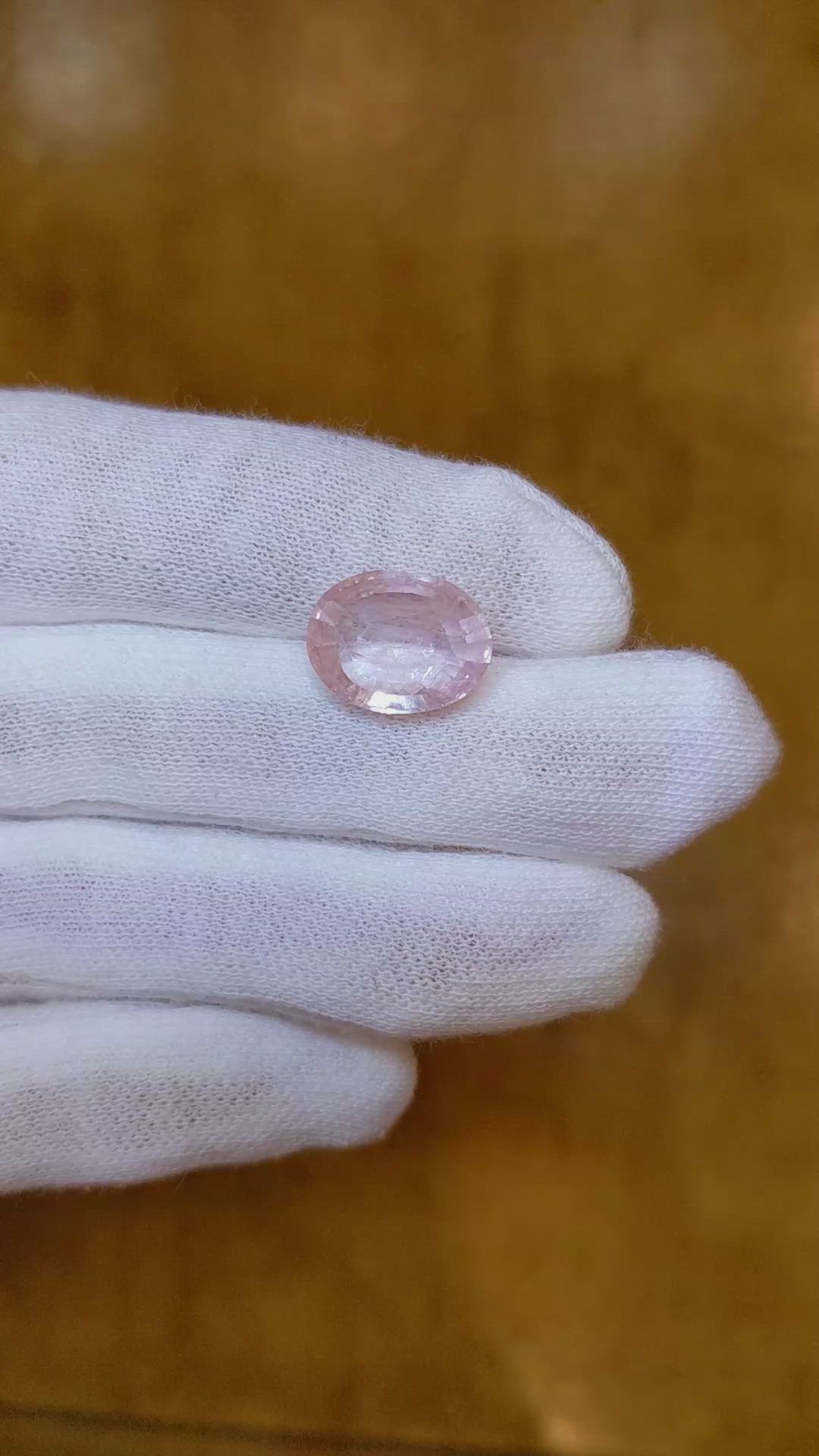 6.62 Ct. Pink Sapphire from Ceylon (Sri Lanka) Size Video