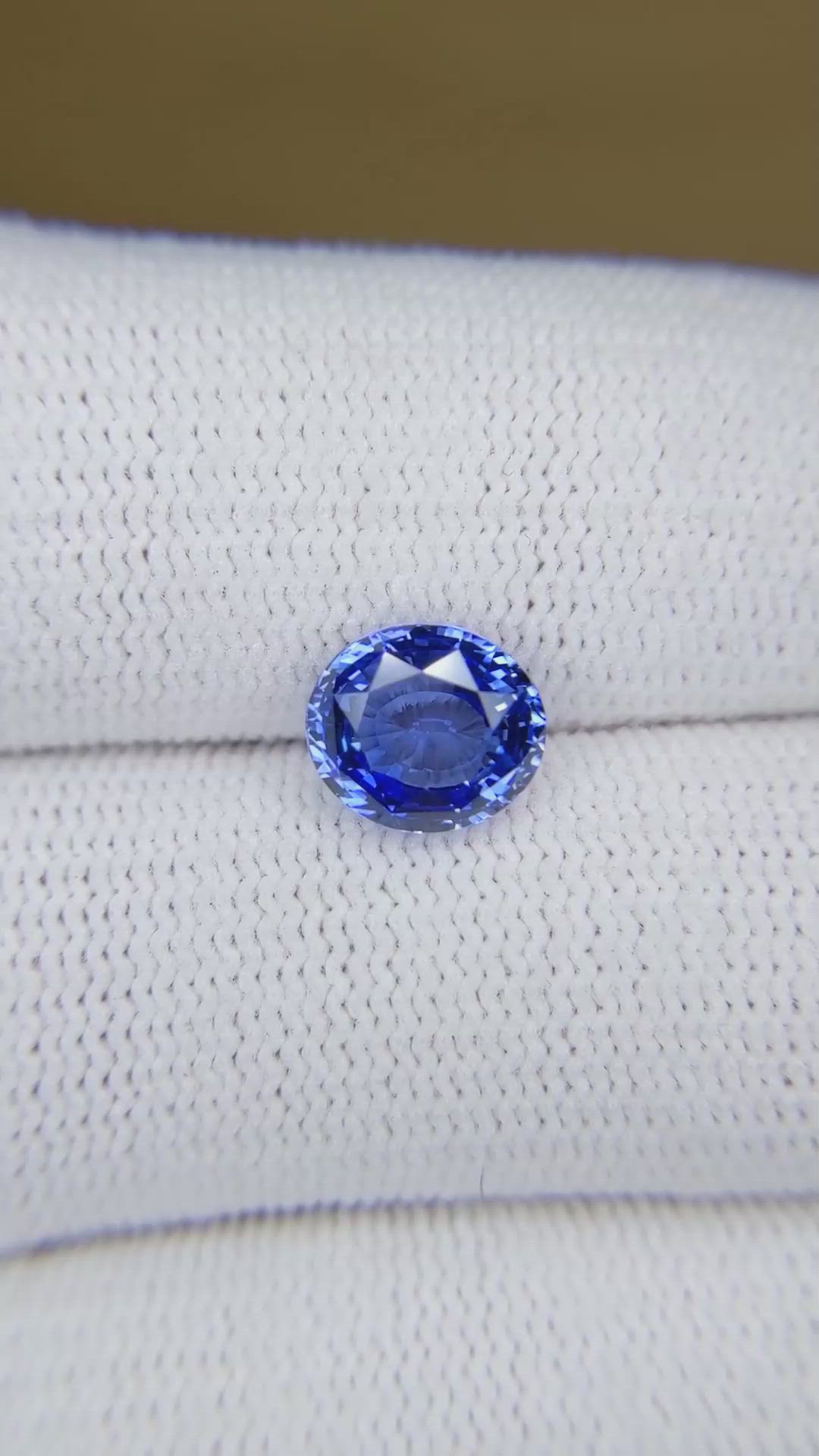 2.48 Ct. Blue Sapphire from Ceylon (Sri Lanka) Size Video