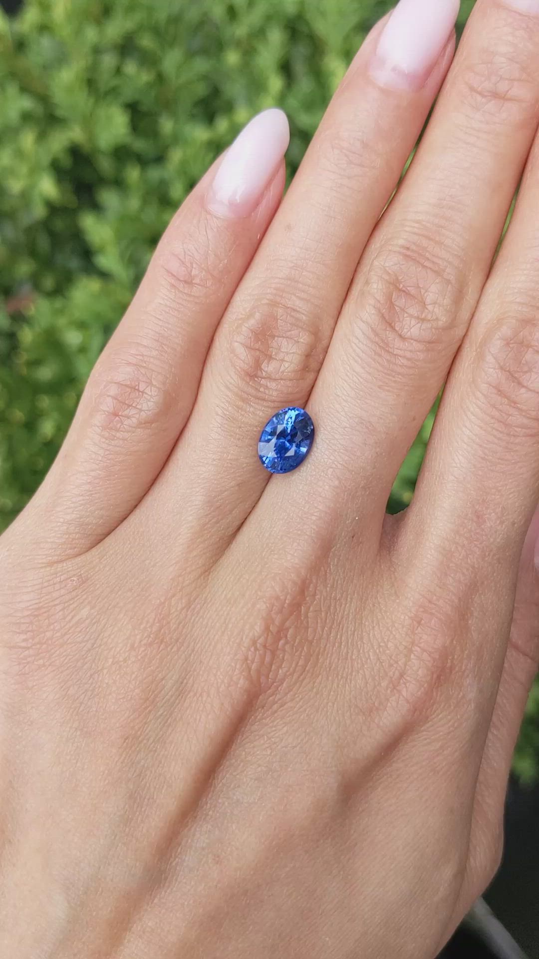 2.37 Ct. Blue Sapphire from Ceylon (Sri Lanka) Size Video