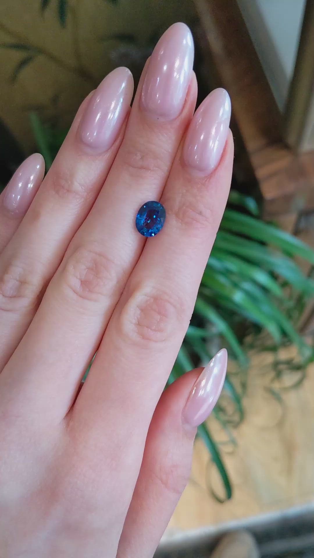 2.17 Ct. Blue Sapphire from Ceylon (Sri Lanka) Size Video