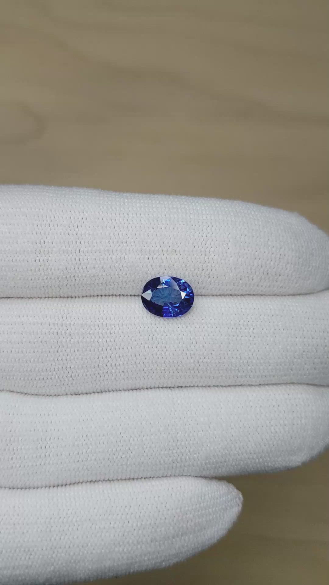 2.17 Ct. Blue Sapphire from Ceylon (Sri Lanka) Size Video
