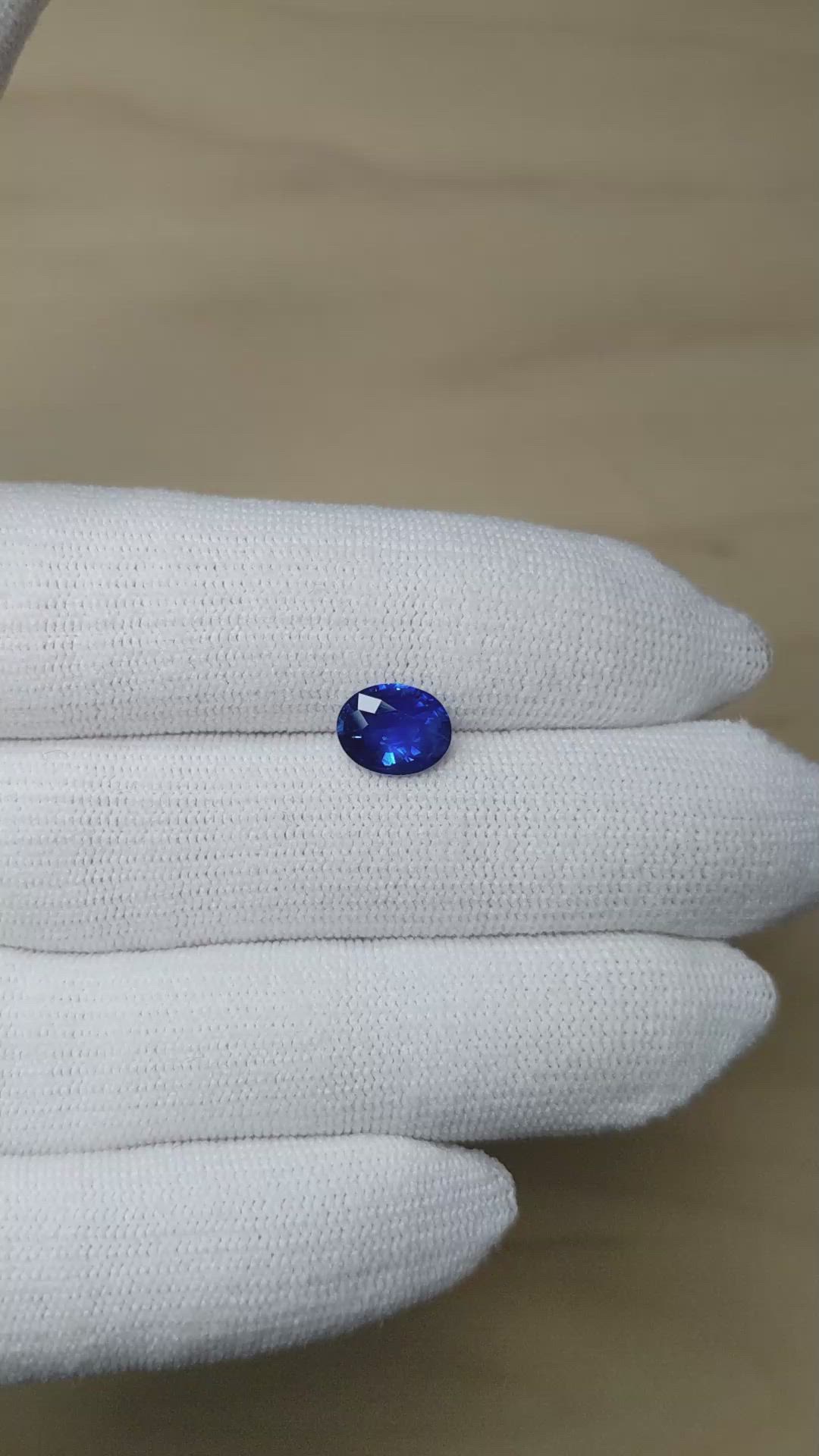 2.20 Ct. Blue Sapphire from Ceylon (Sri Lanka) Size Video