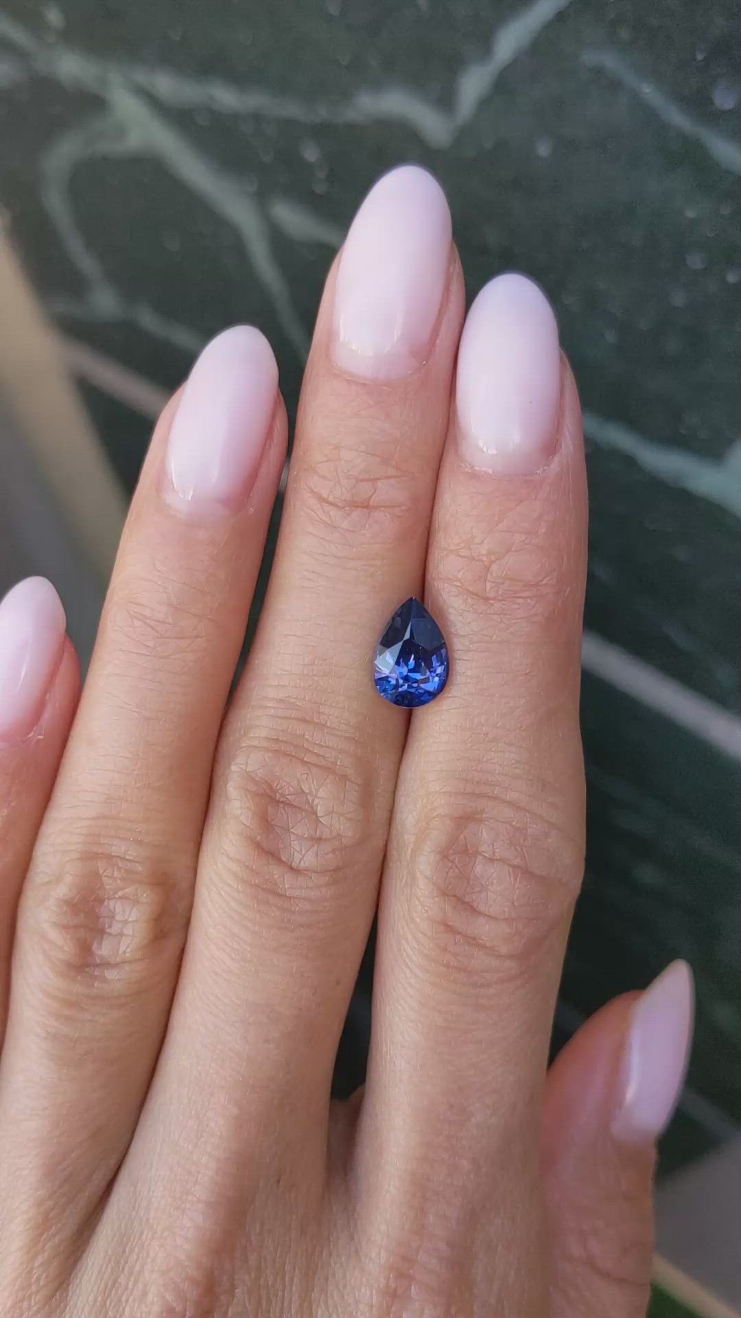 2.46 Ct. Blue Sapphire from Ceylon (Sri Lanka) Size Video