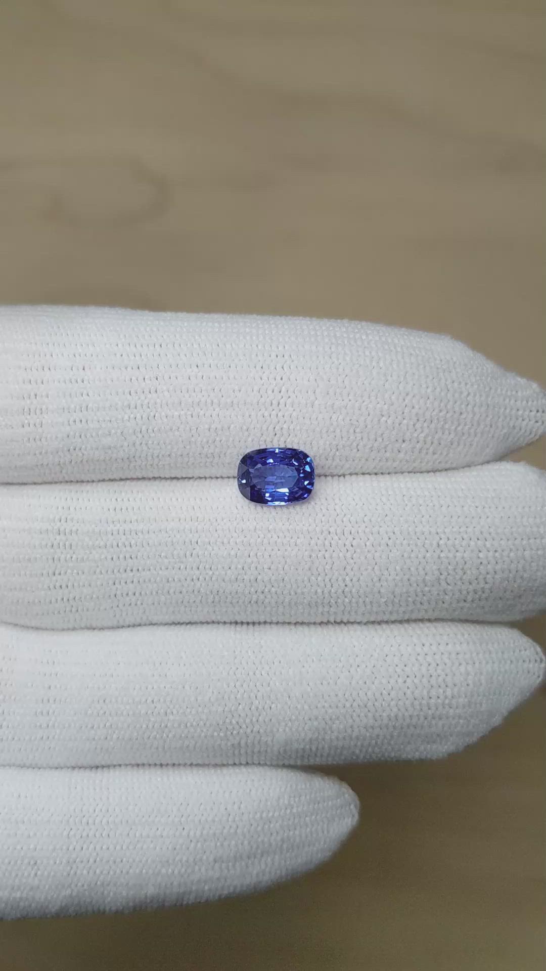 2.06 Ct. Blue Sapphire from Ceylon (Sri Lanka) Size Video