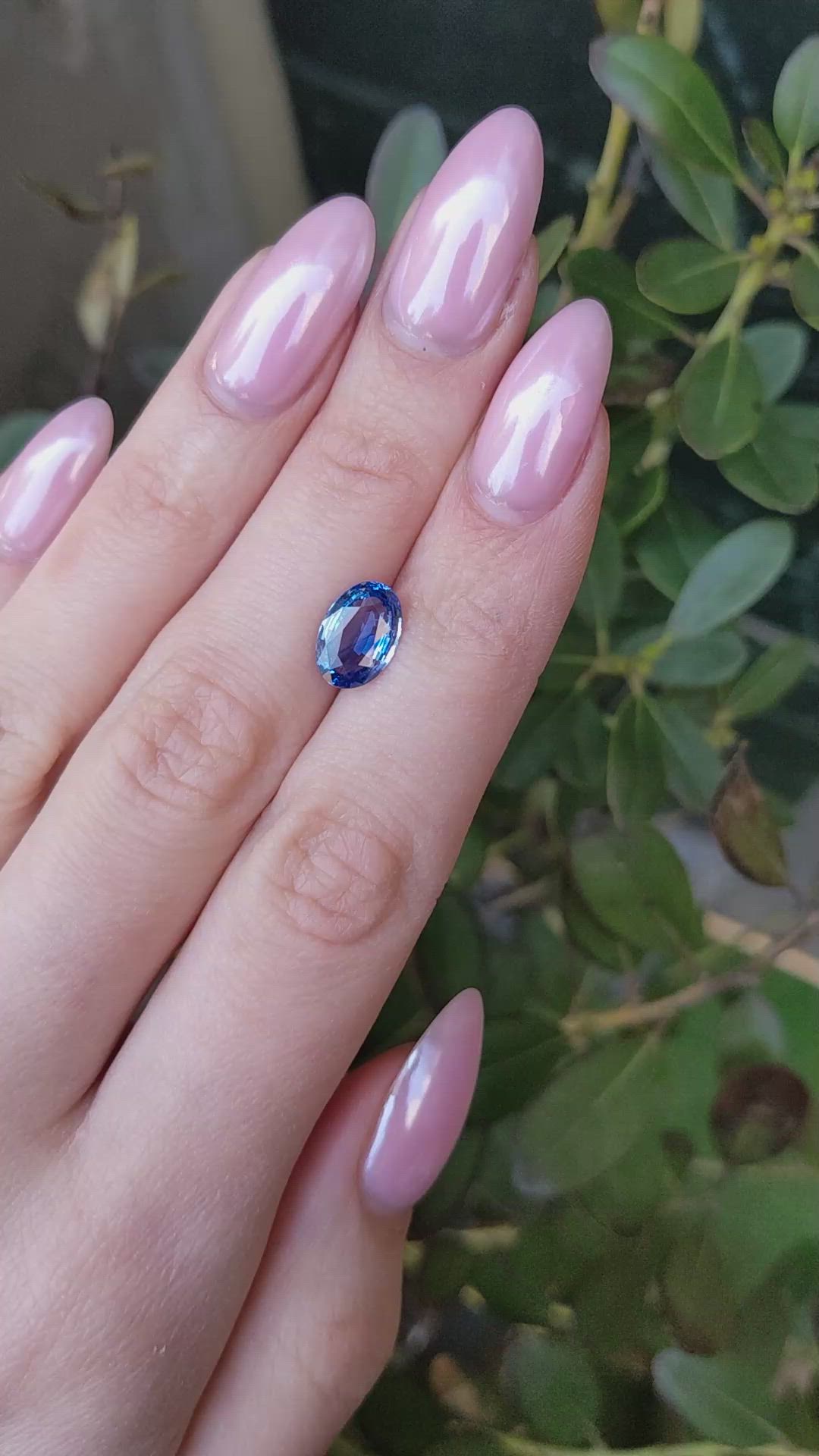 2.96 Ct. Blue Sapphire from Ceylon (Sri Lanka) Size Video
