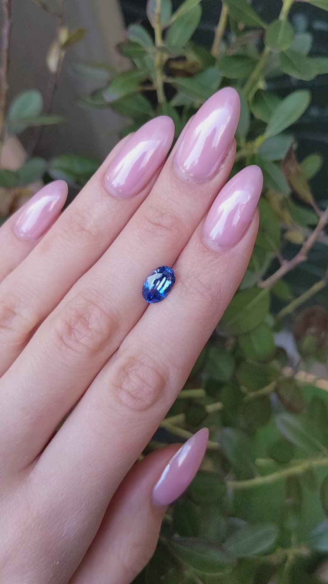 2.28 Ct. Blue Sapphire from Ceylon (Sri Lanka) Size Video