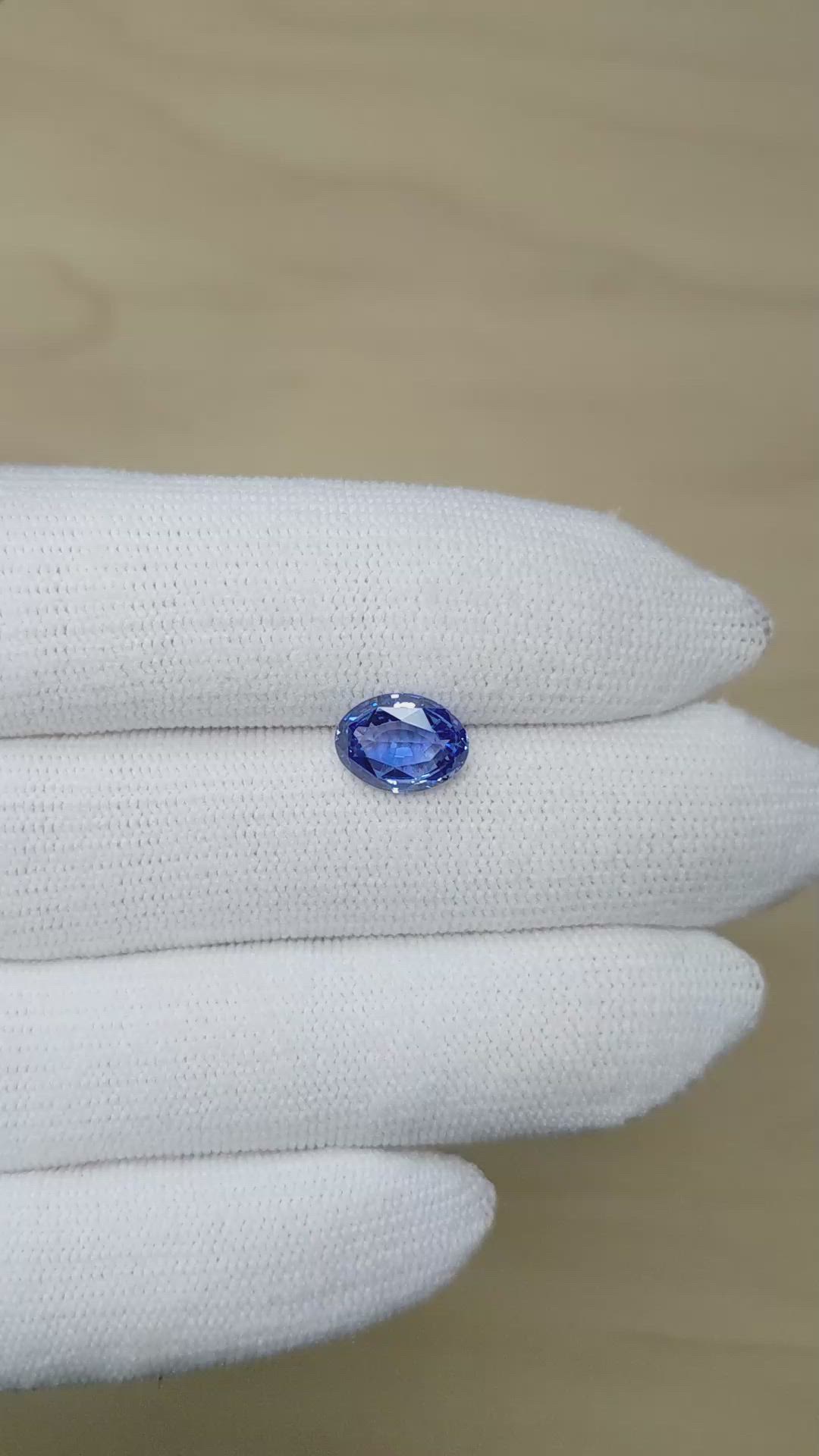 2.38 Ct. Blue Sapphire from Ceylon (Sri Lanka) Size Video