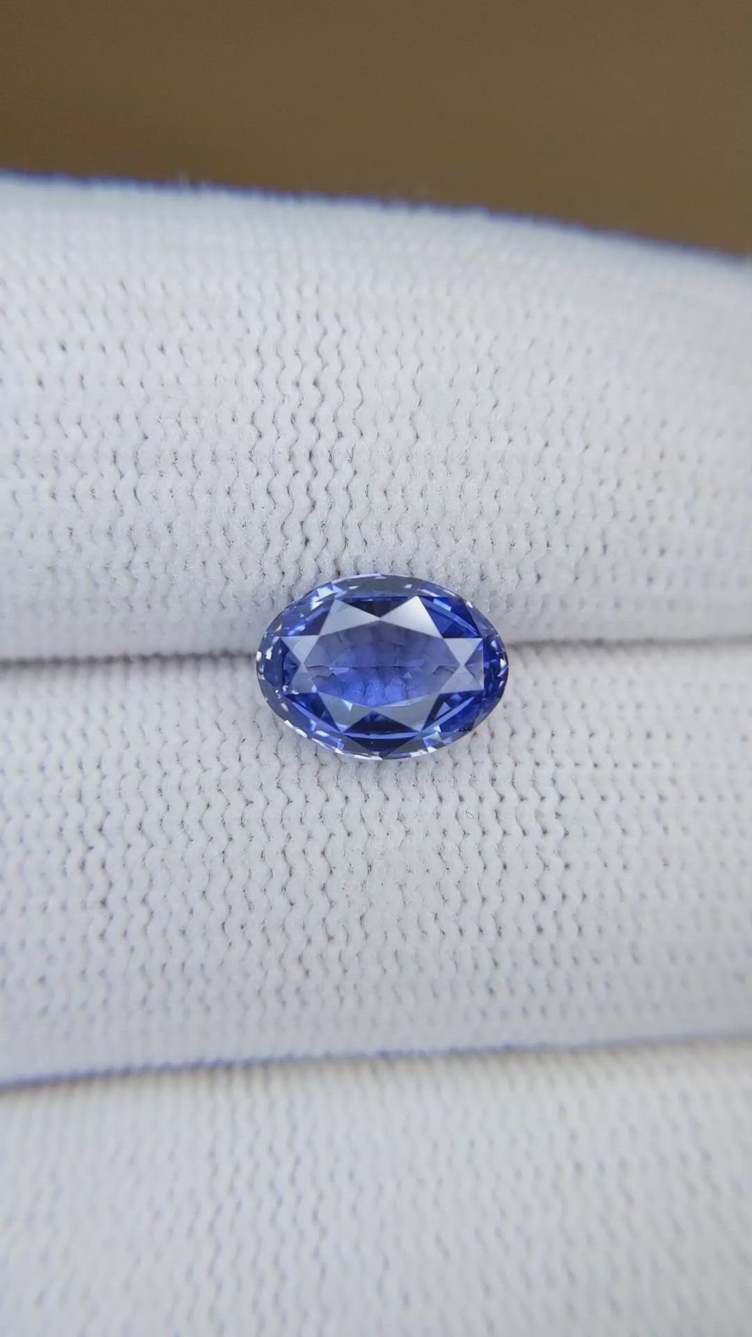 2.38 Ct. Blue Sapphire from Ceylon (Sri Lanka) Size Video