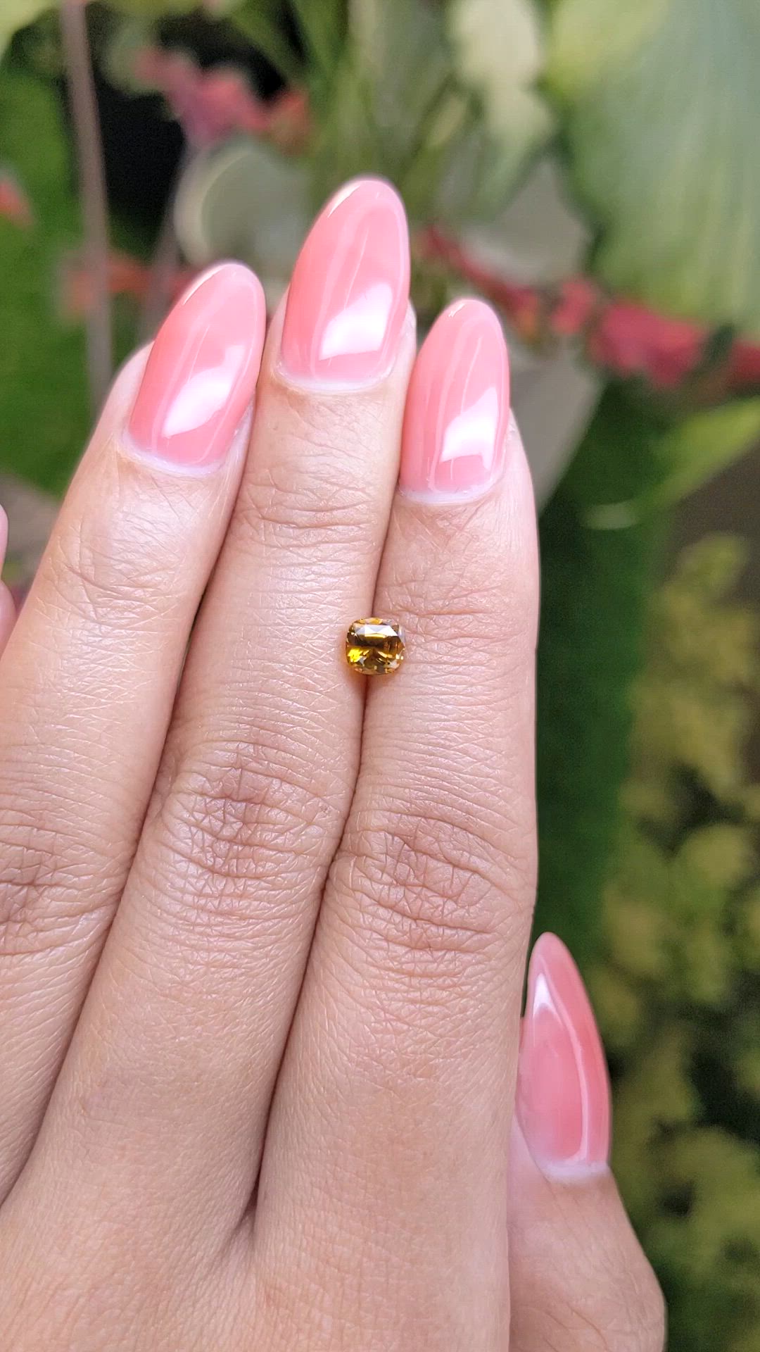 0.78 Ct. Orangish Yellow Sapphire from Ceylon (Sri Lanka) Size Video