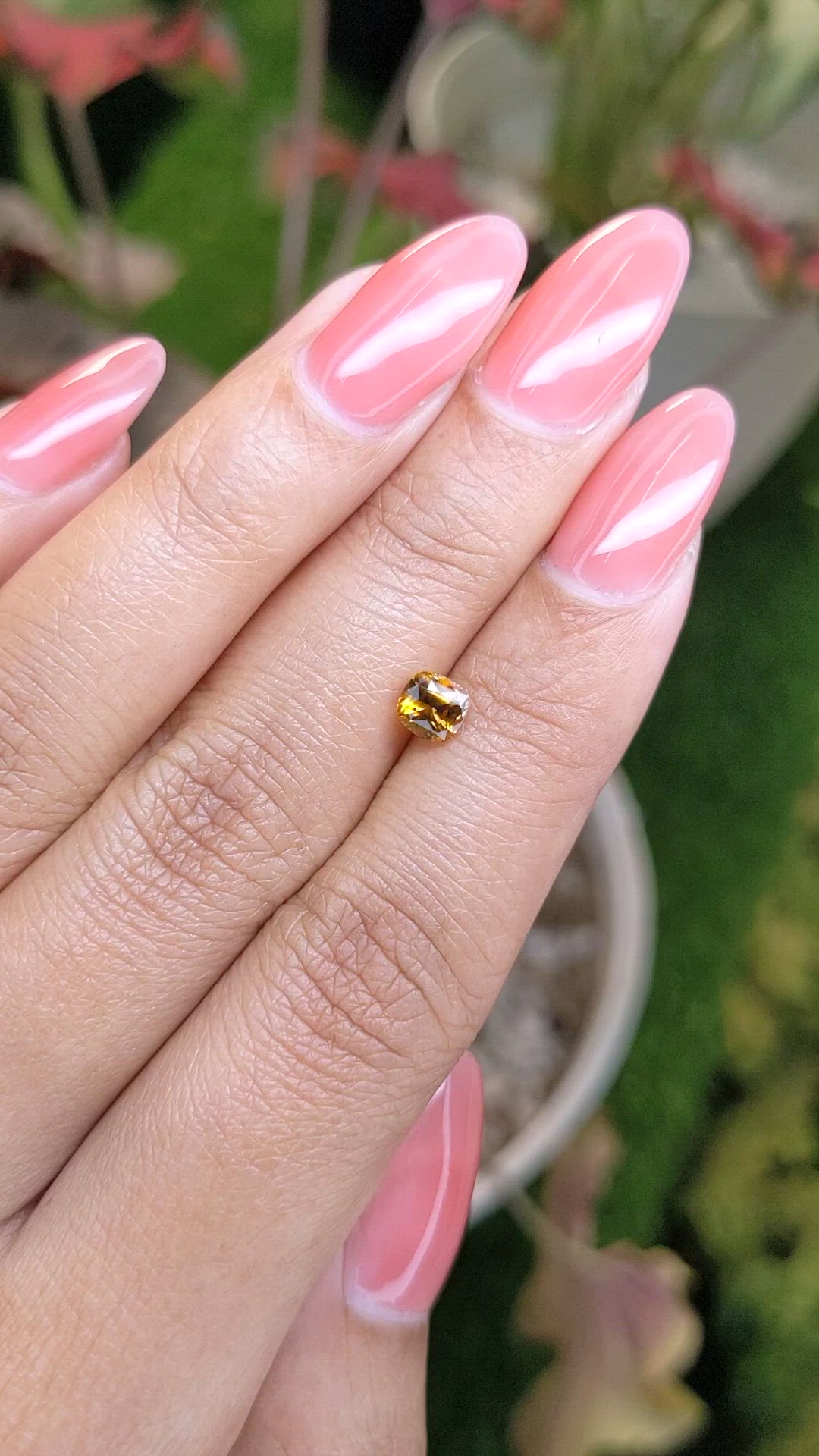 0.78 Ct. Orangish Yellow Sapphire from Ceylon (Sri Lanka) Size Video