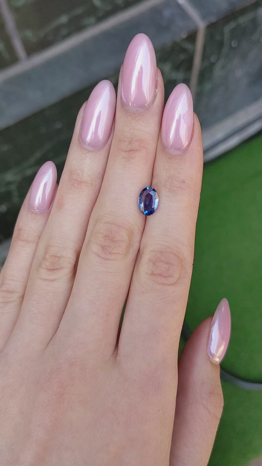 2.11 Ct. Blue Sapphire from Ceylon (Sri Lanka) Size Video