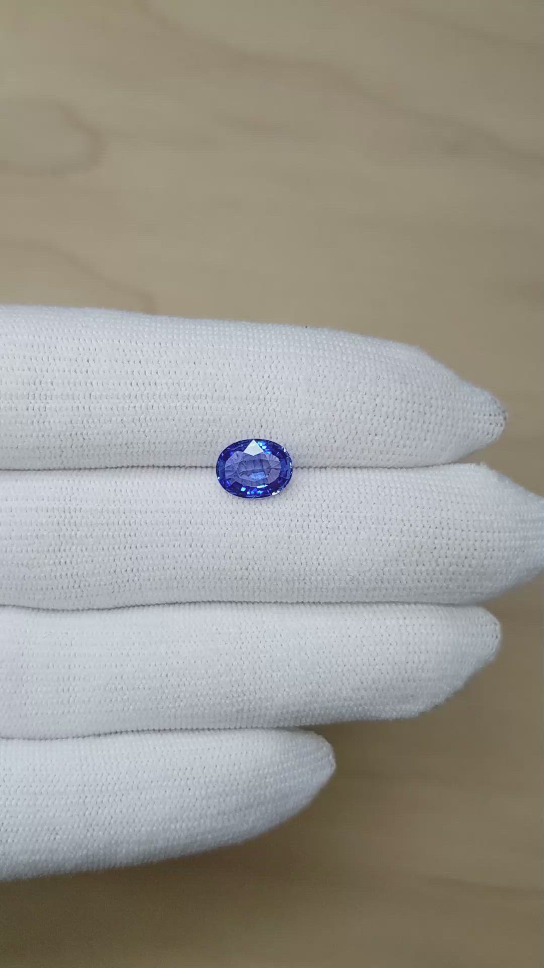 2.27 Ct. Blue Sapphire from Ceylon (Sri Lanka) Size Video