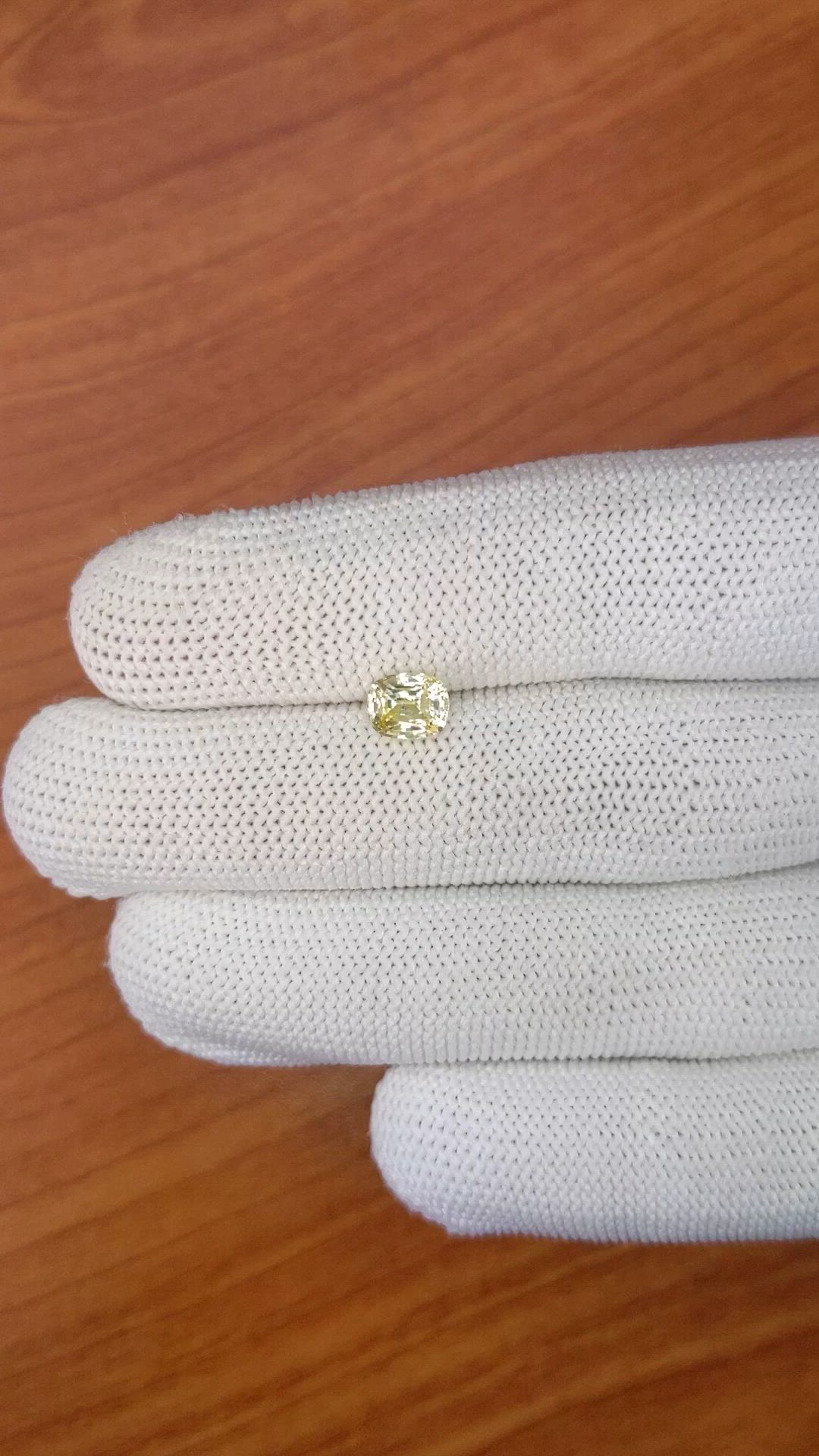 1.30 Ct. Yellow Sapphire from Ceylon (Sri Lanka) Size Video