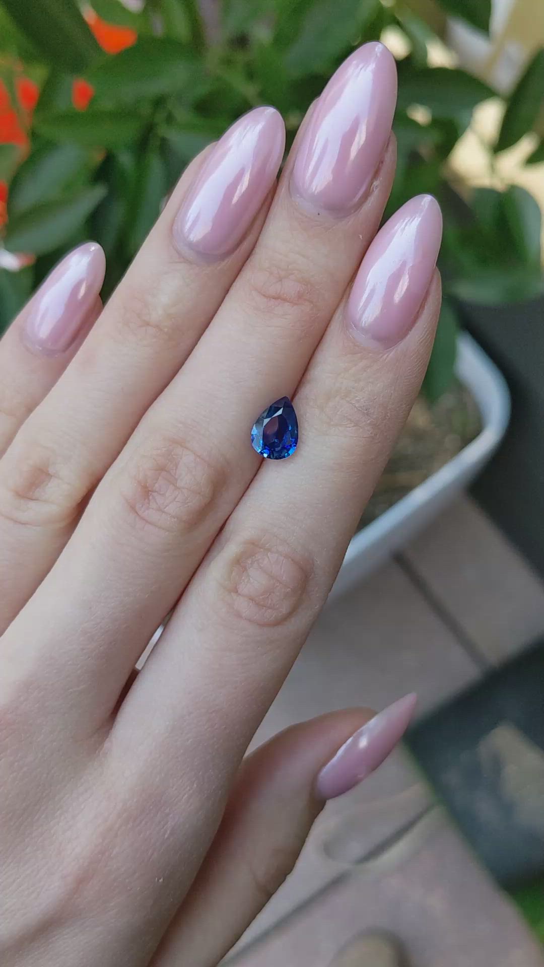 2.06 Ct. Blue Sapphire from Ceylon (Sri Lanka) Size Video