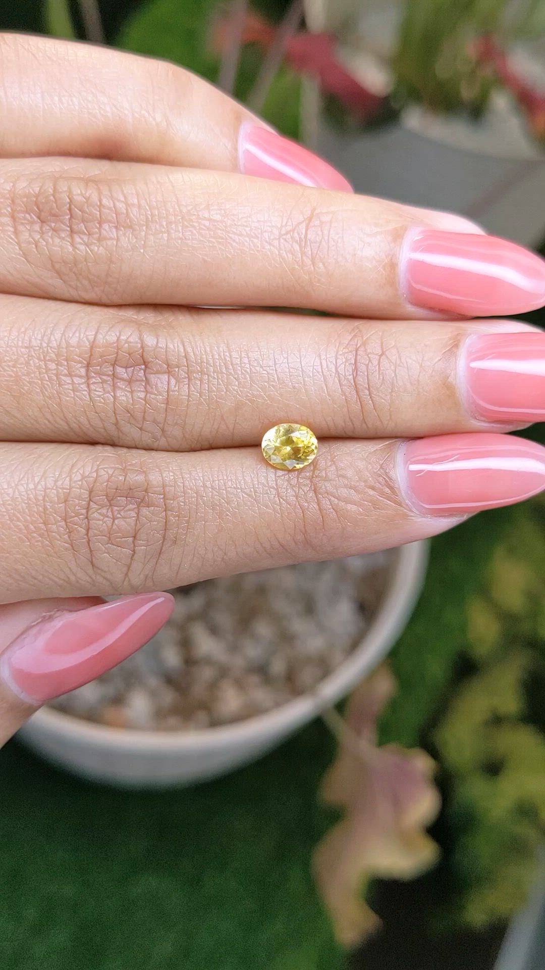 0.82 Ct. Yellow Sapphire from Ceylon (Sri Lanka) Size Video