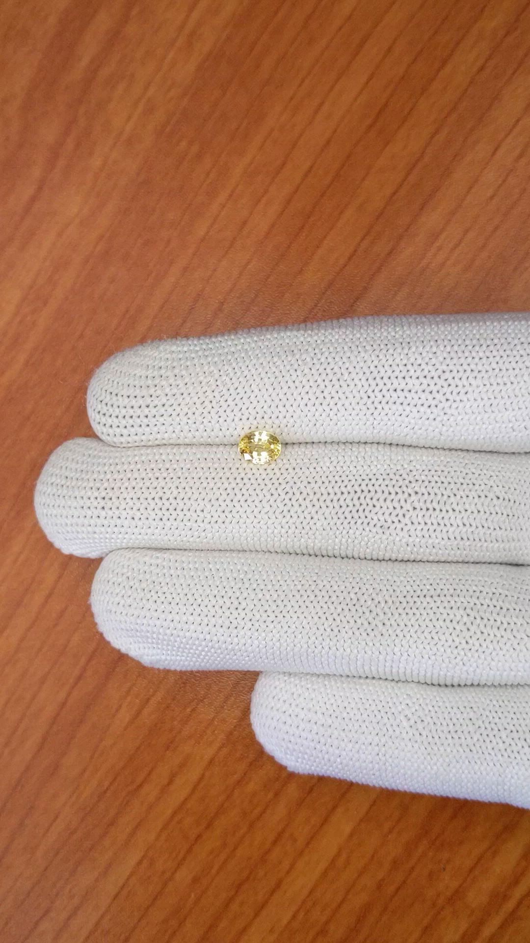 0.78 Ct. Yellow Sapphire from Ceylon (Sri Lanka) Size Video