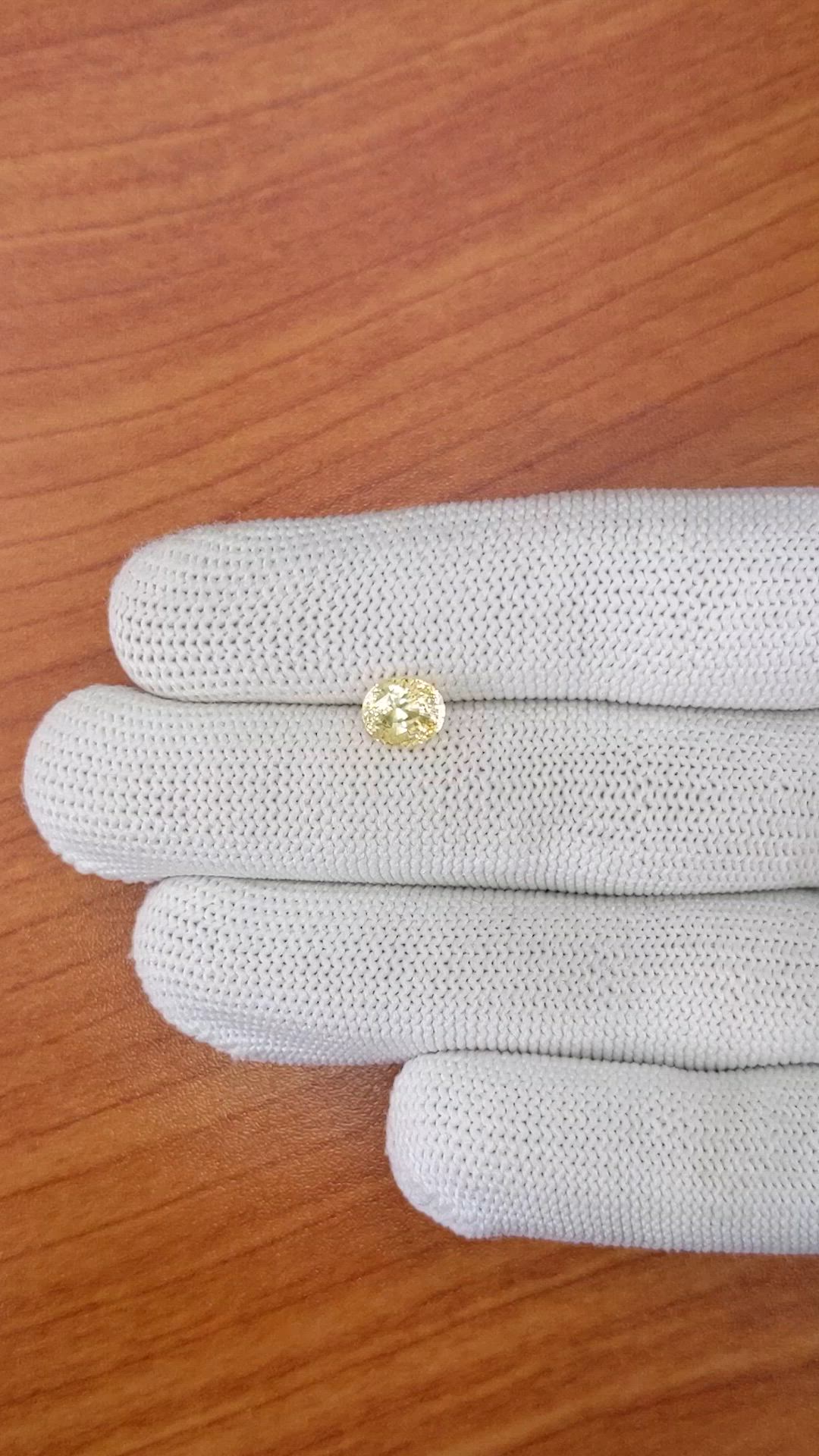 1.64 Ct. Yellow Sapphire from Ceylon (Sri Lanka) Size Video