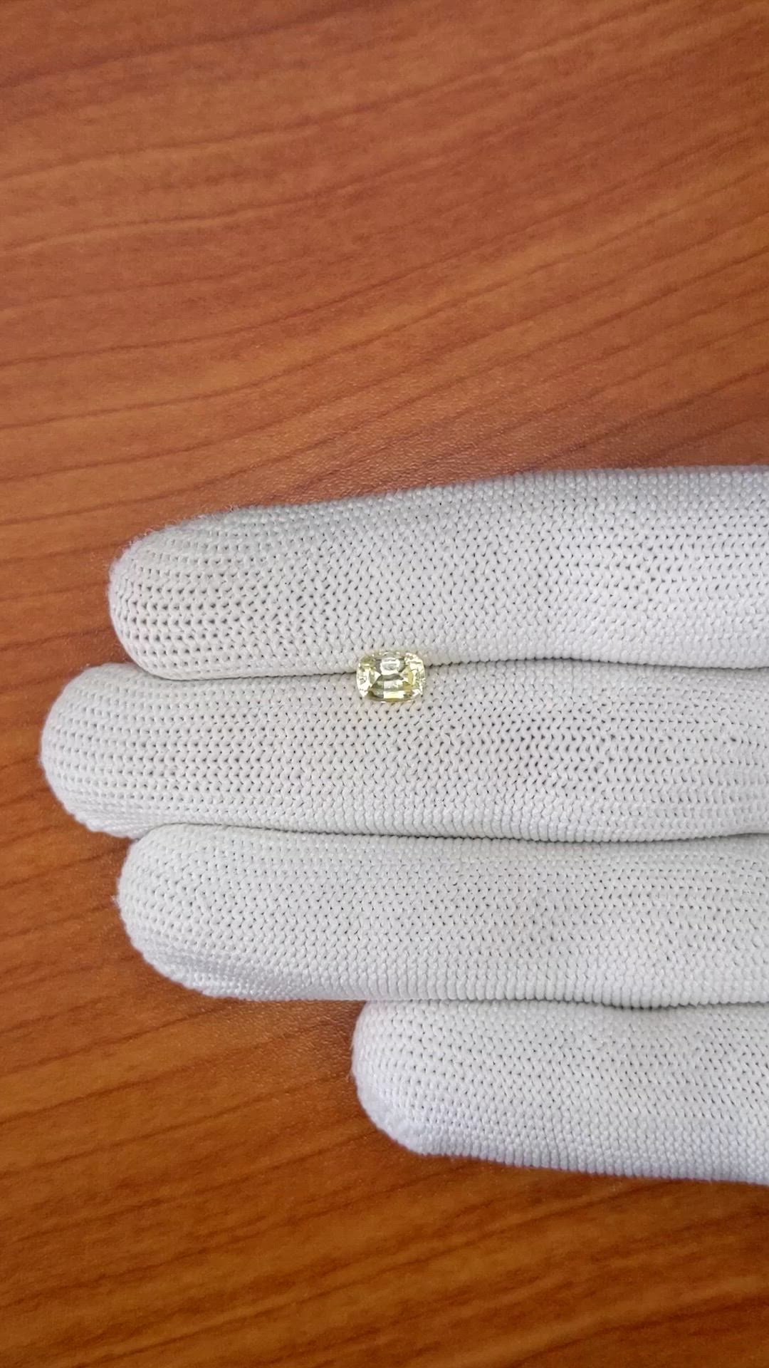 0.98 Ct. Yellow Sapphire from Ceylon (Sri Lanka) Size Video