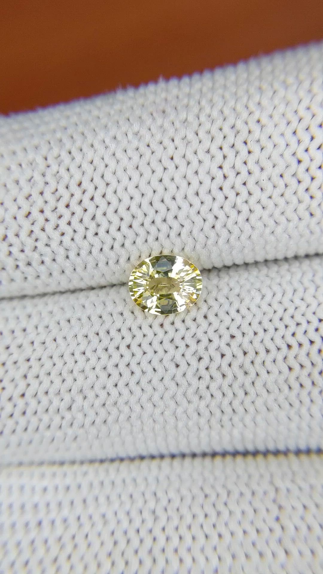 0.76 Ct. Yellow Sapphire from Ceylon (Sri Lanka) Size Video