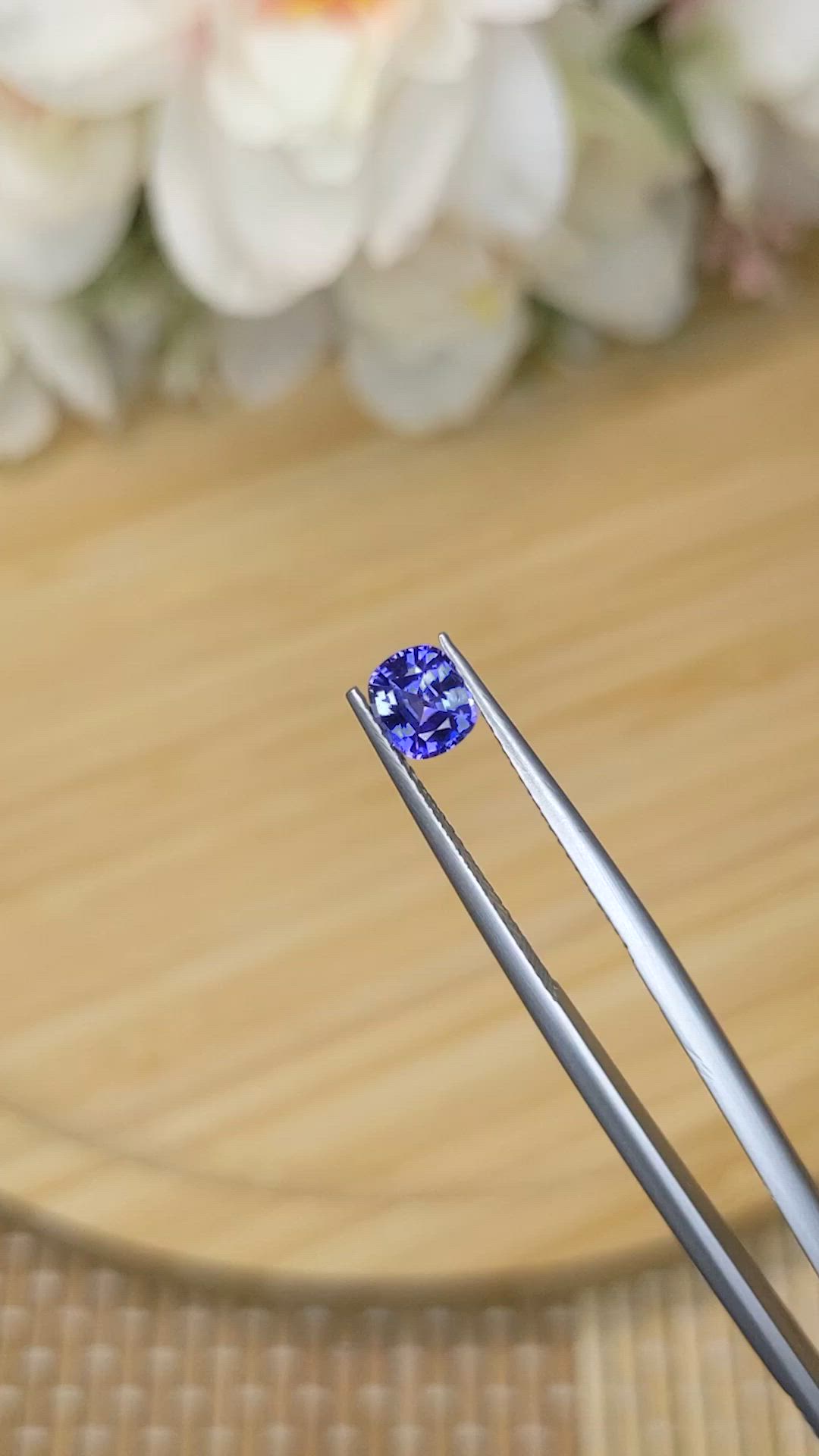 0.81 Ct. Violet Sapphire from Ceylon (Sri Lanka) Size Video