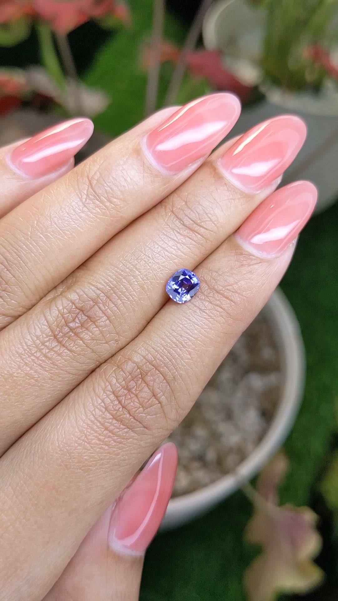 0.81 Ct. Violet Sapphire from Ceylon (Sri Lanka) Size Video