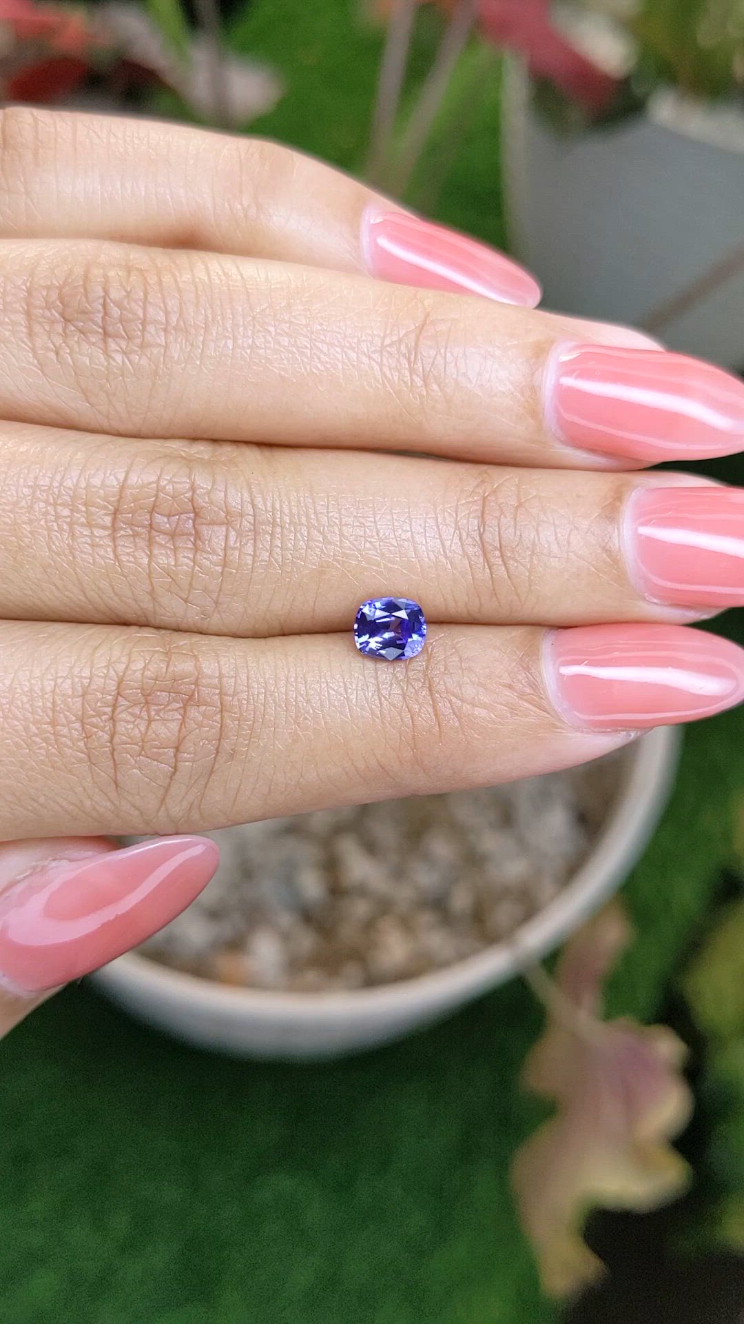 0.81 Ct. Violet Sapphire from Ceylon (Sri Lanka) Size Video