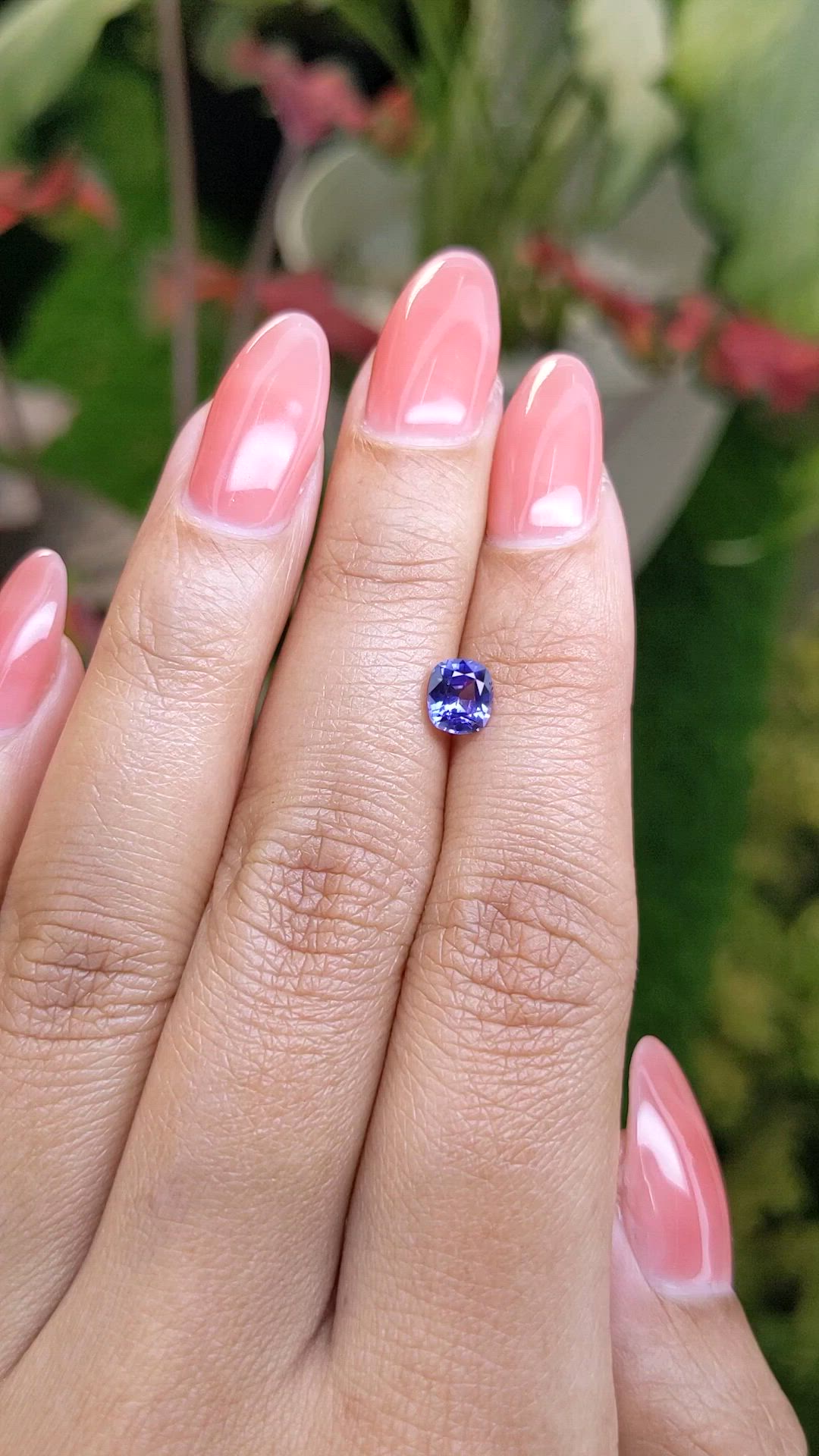 0.81 Ct. Violet Sapphire from Ceylon (Sri Lanka) Size Video