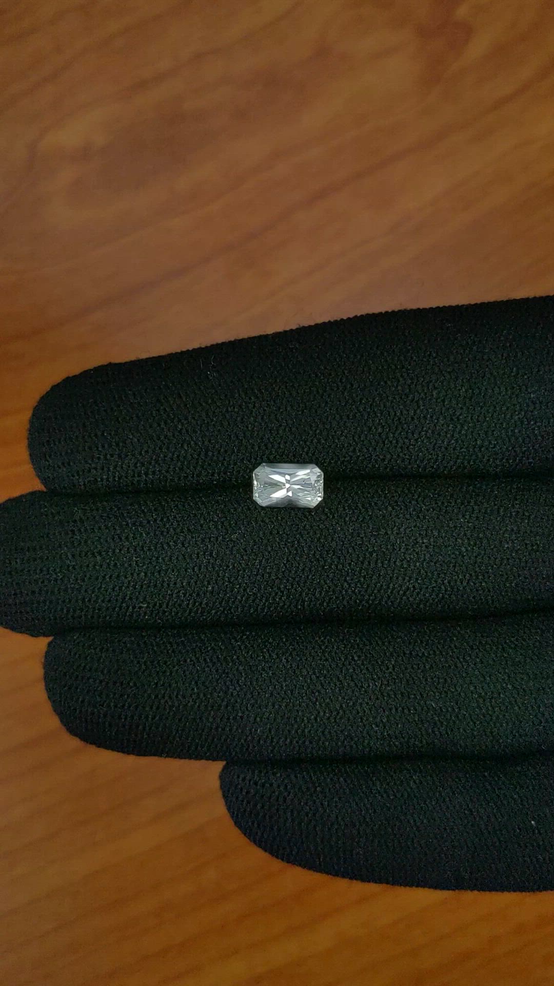 1.42 Ct. White Sapphire from Ceylon (Sri Lanka) Size Video