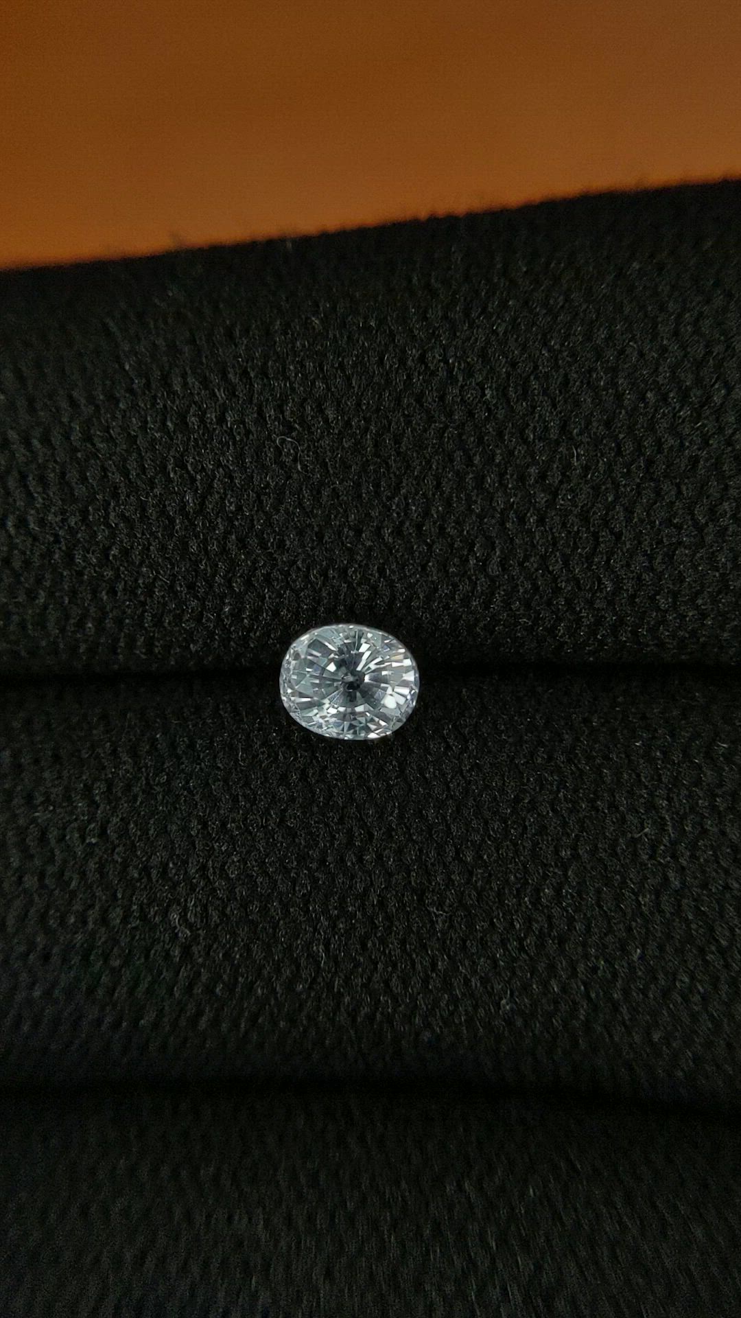 0.82 Ct. White Sapphire from Ceylon (Sri Lanka) Size Video