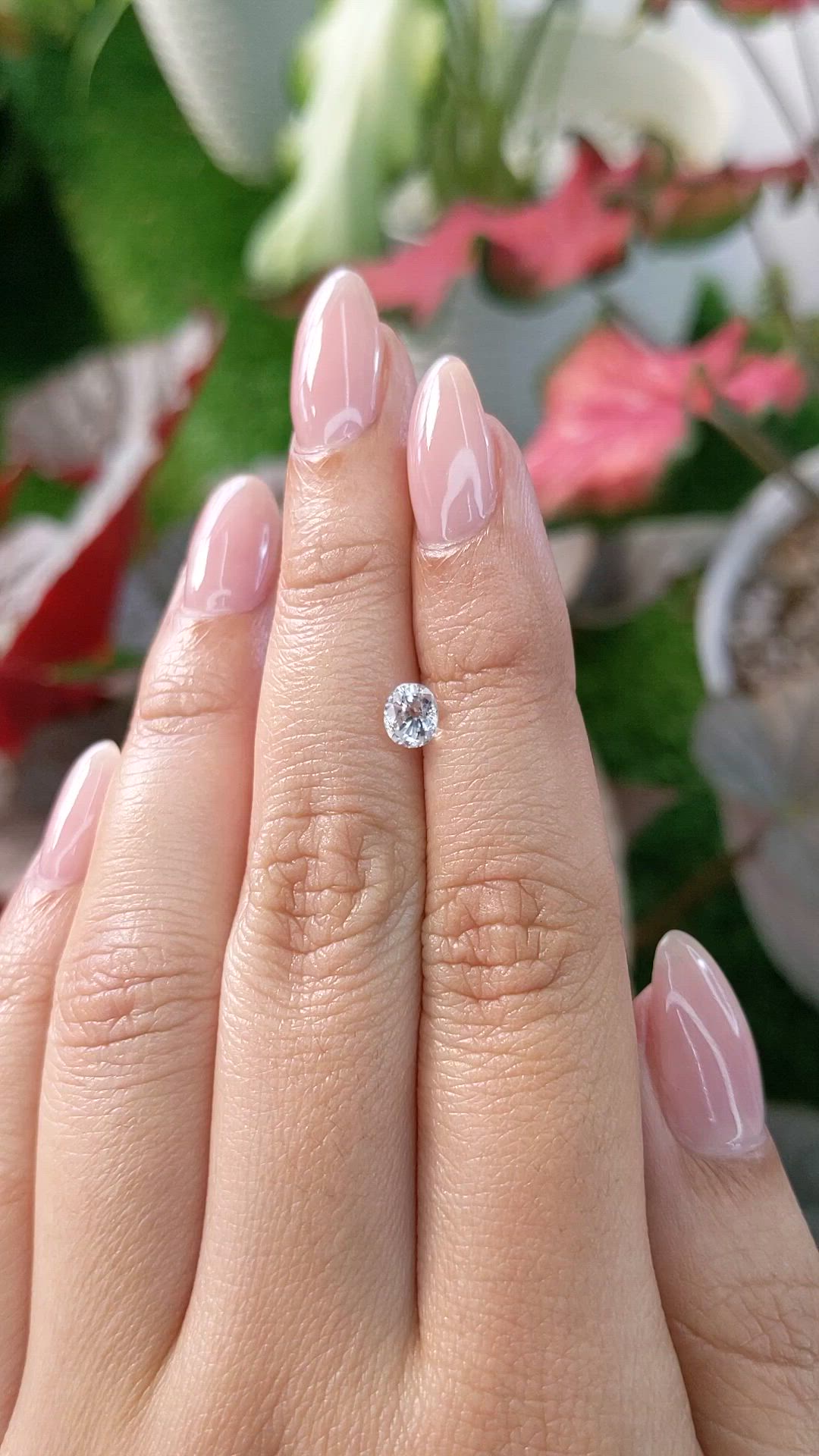 0.82 Ct. White Sapphire from Ceylon (Sri Lanka) Size Video