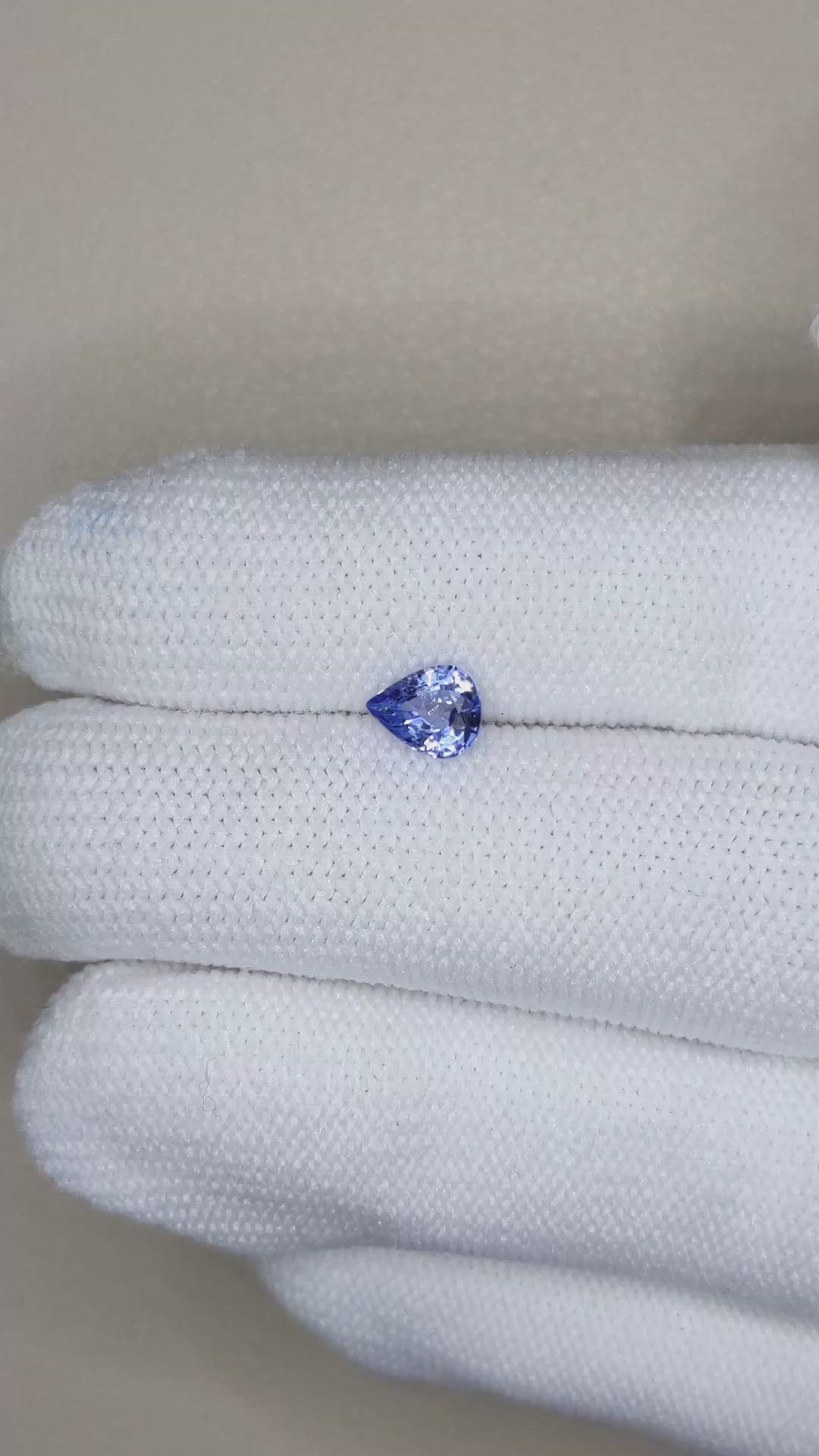 0.76 Ct. Purplish Blue Sapphire from Ceylon (Sri Lanka) Size Video