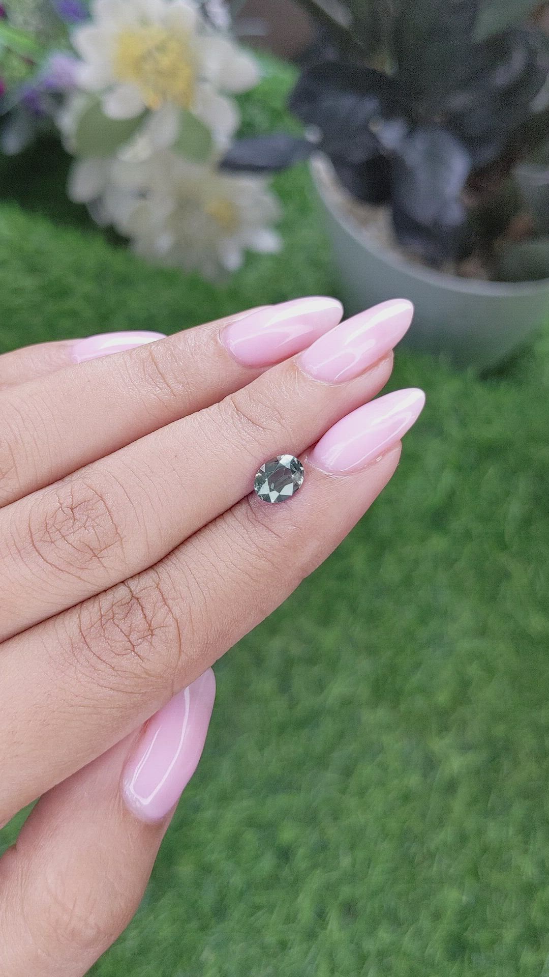 1.19 Ct. Bluish Green Sapphire from Madagascar Size Video