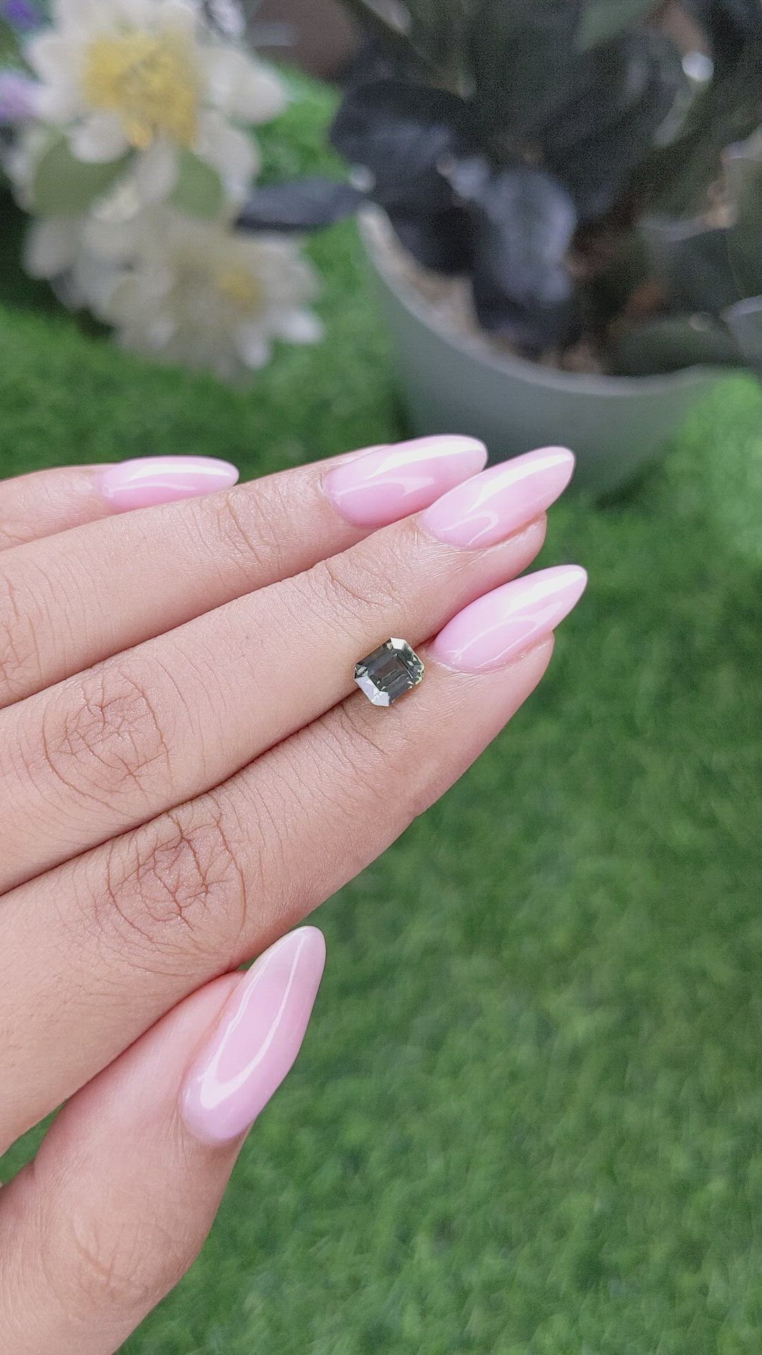 1.15 Ct. Green Sapphire from Madagascar Size Video