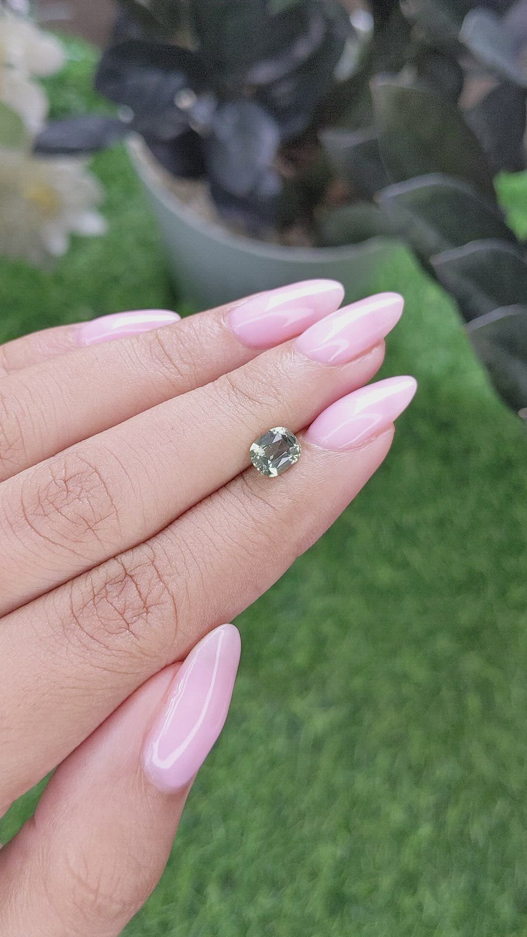 1.19 Ct. Yellowish Green Sapphire from Madagascar Size Video
