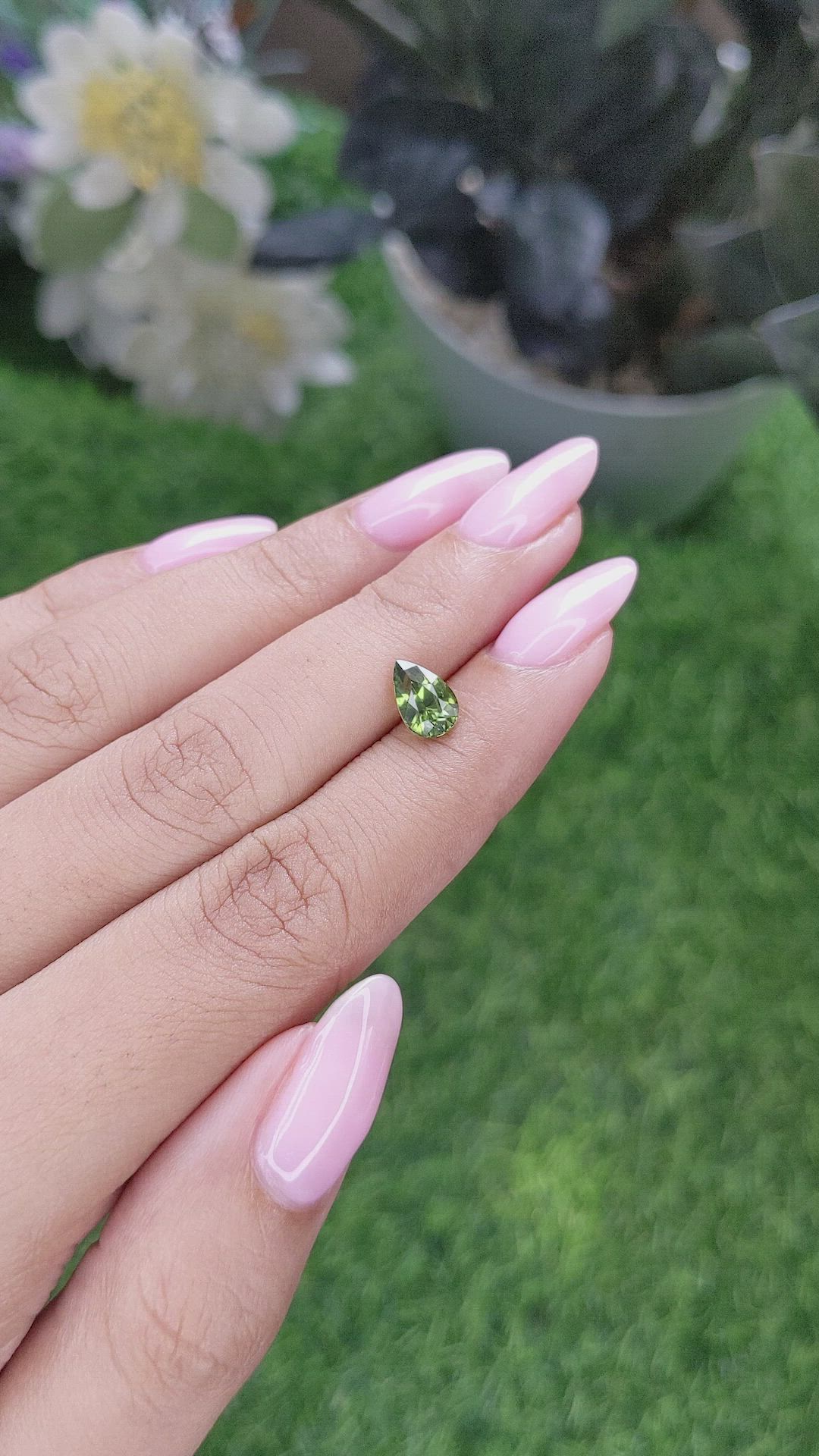 1.43 Ct. Green Sapphire from Madagascar Size Video