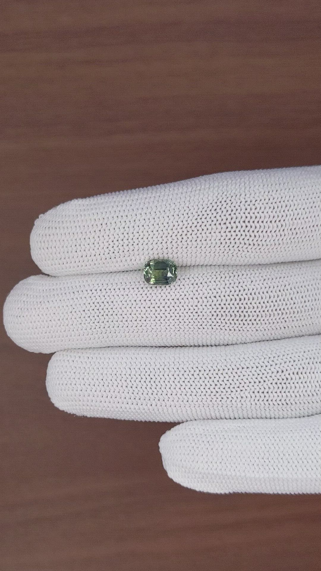 1.30 Ct. Bluish Green Sapphire from Madagascar Size Video