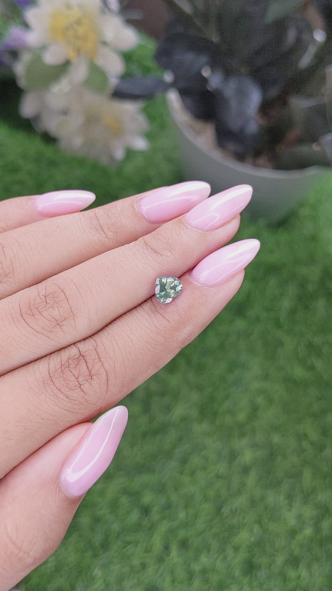 1.00 Ct. Bluish Green Sapphire from Madagascar Size Video