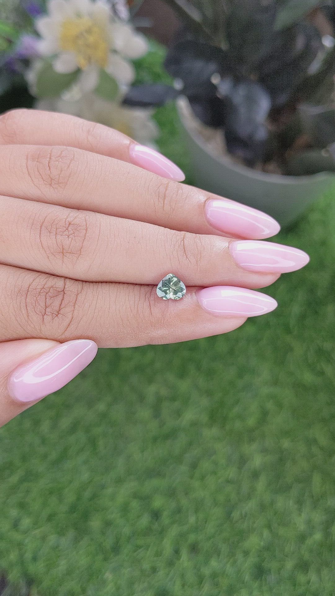 1.00 Ct. Bluish Green Sapphire from Madagascar Size Video
