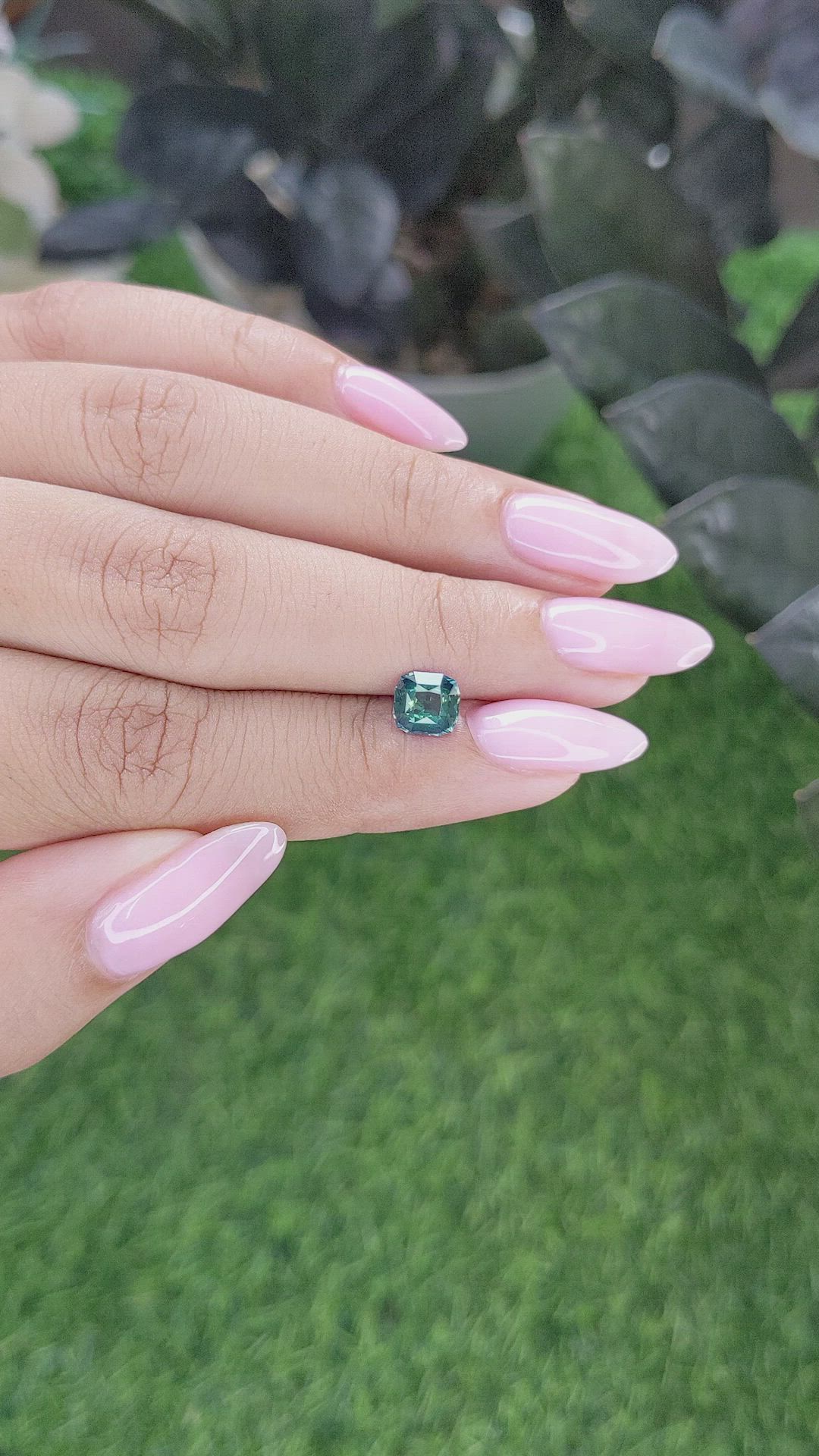 1.20 Ct. Bluish Green Sapphire from Madagascar Size Video