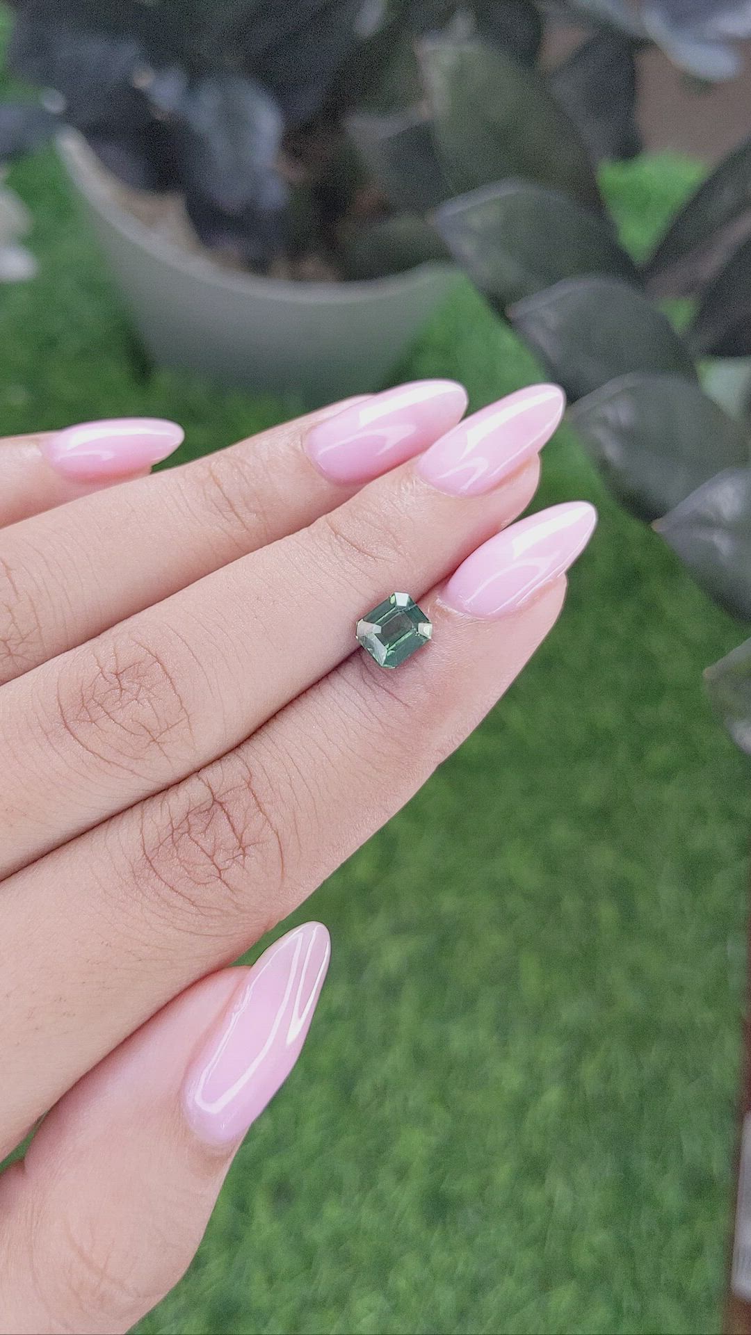 1.52 Ct. Green Sapphire from Madagascar Size Video