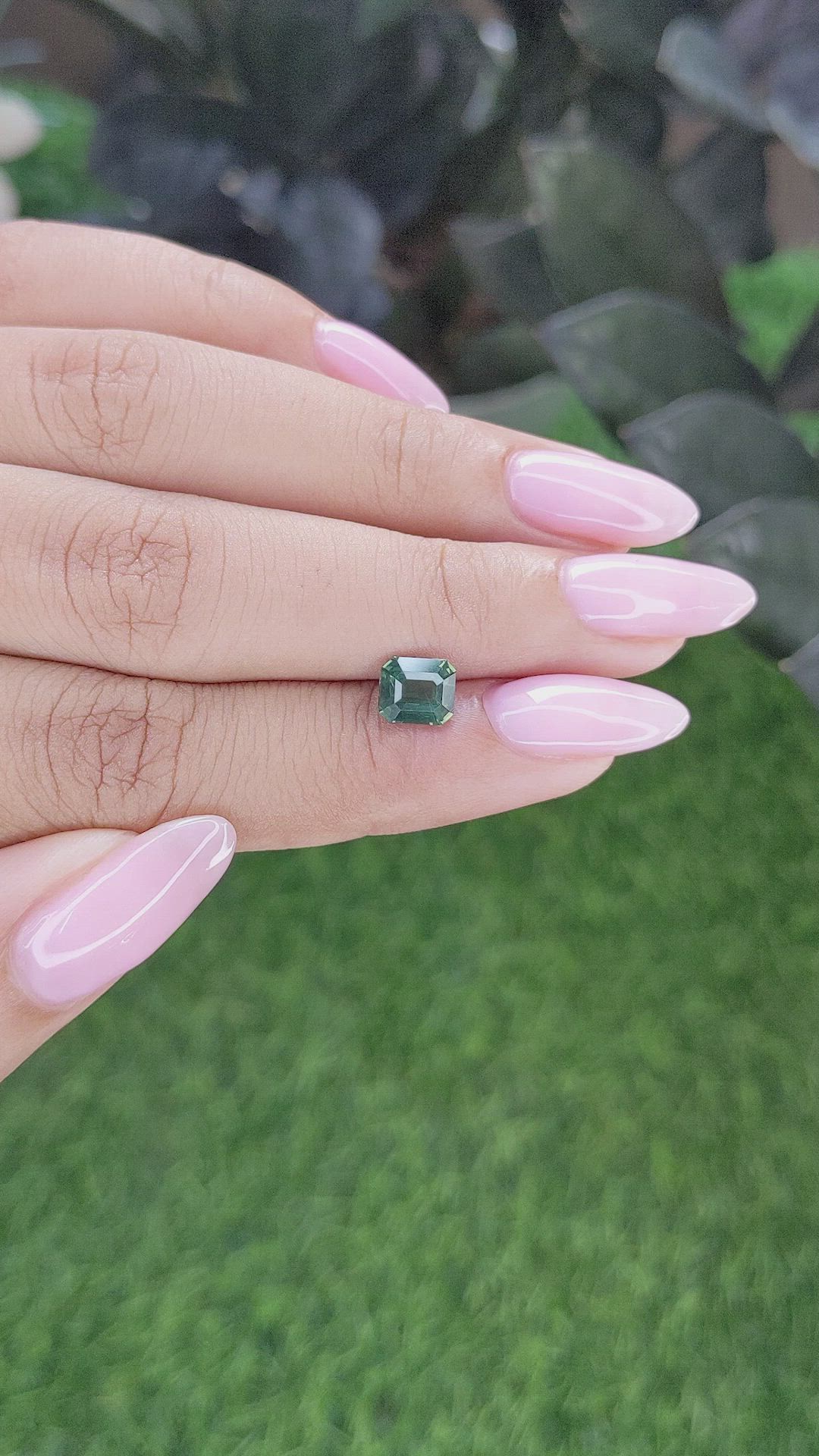 1.52 Ct. Green Sapphire from Madagascar Size Video