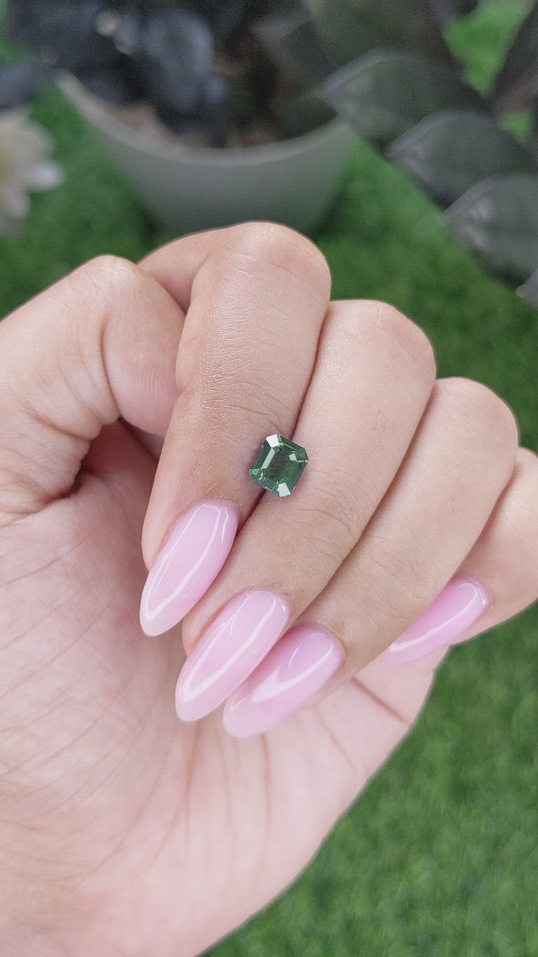 1.52 Ct. Green Sapphire from Madagascar Size Video