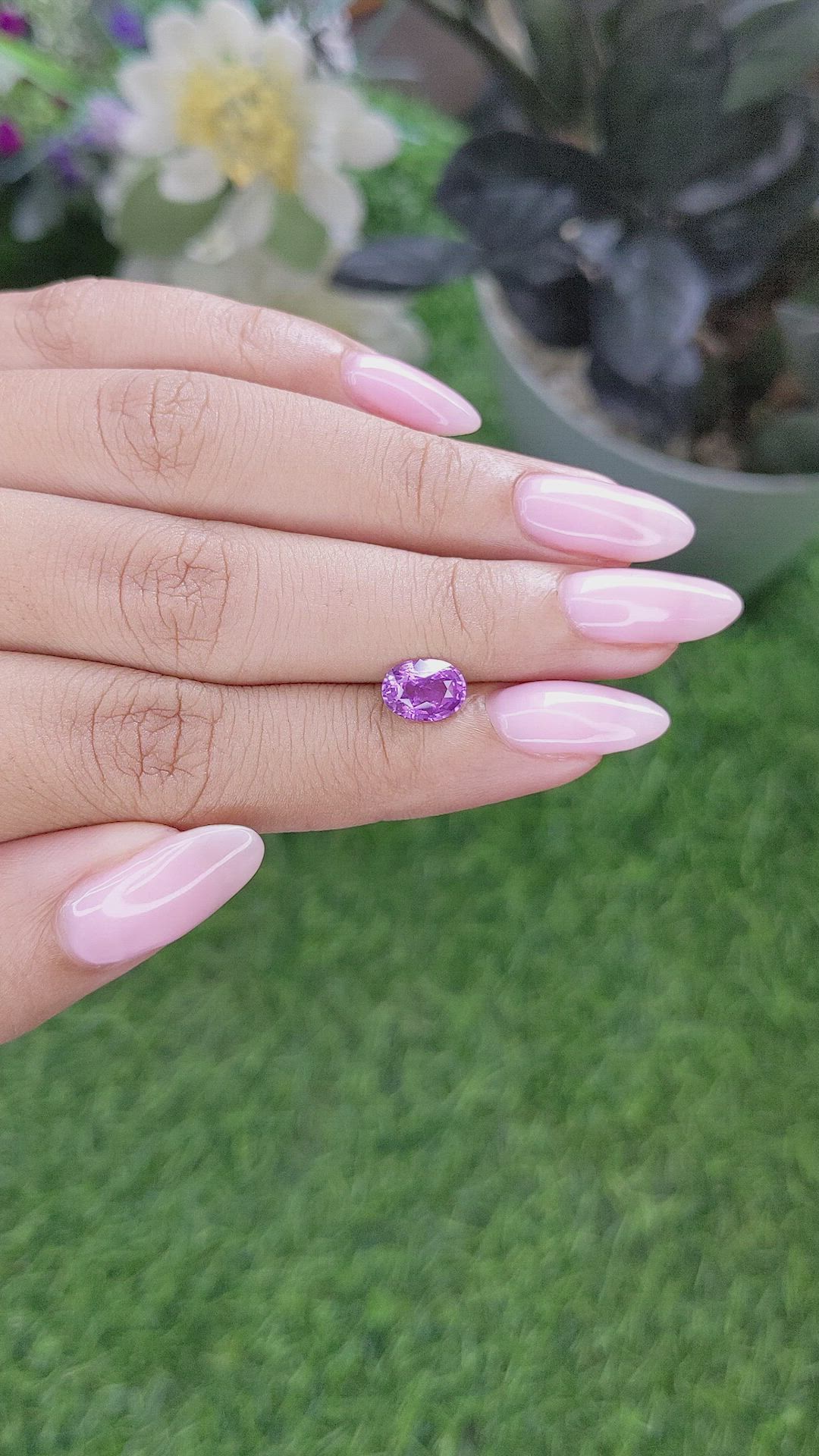 1.52 Ct. Purple Sapphire from Madagascar Size Video