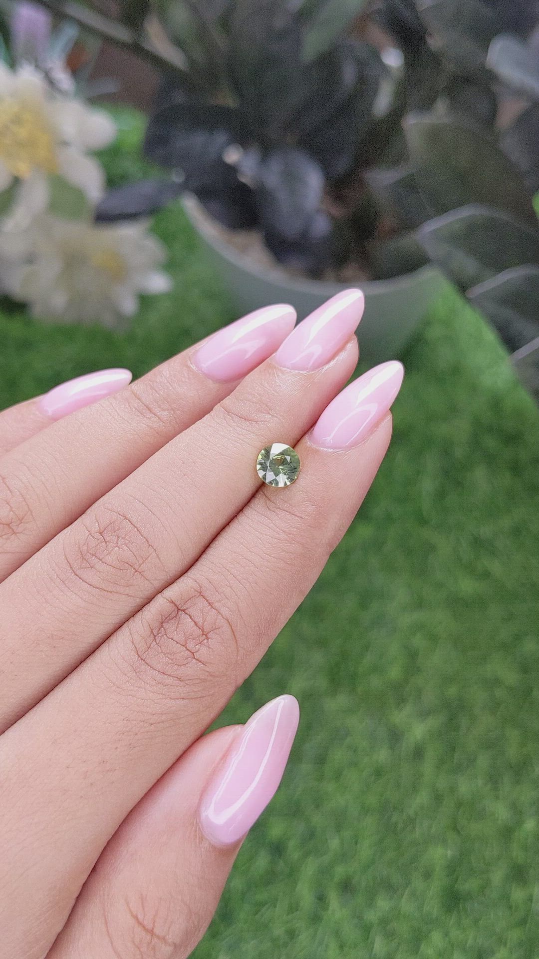 1.00 Ct. Yellowish Green Sapphire from Madagascar Size Video
