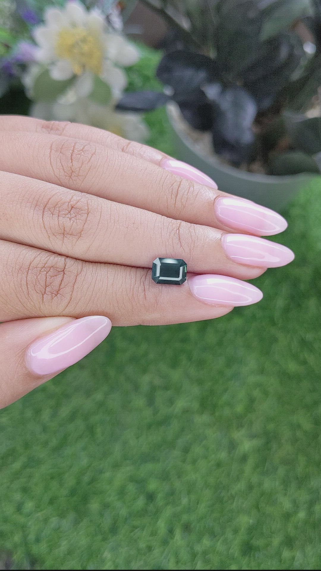 2.03 Ct. Bluish Green Sapphire from Madagascar Size Video