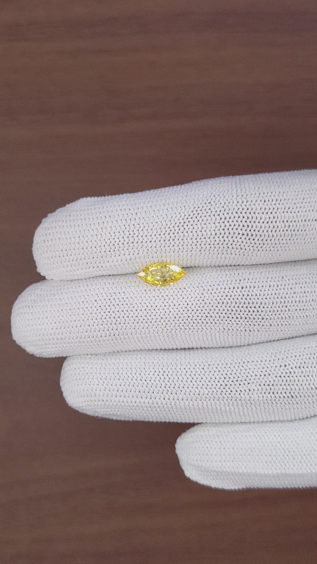 1.11 Ct. Yellow Sapphire from Ceylon (Sri Lanka) Size Video
