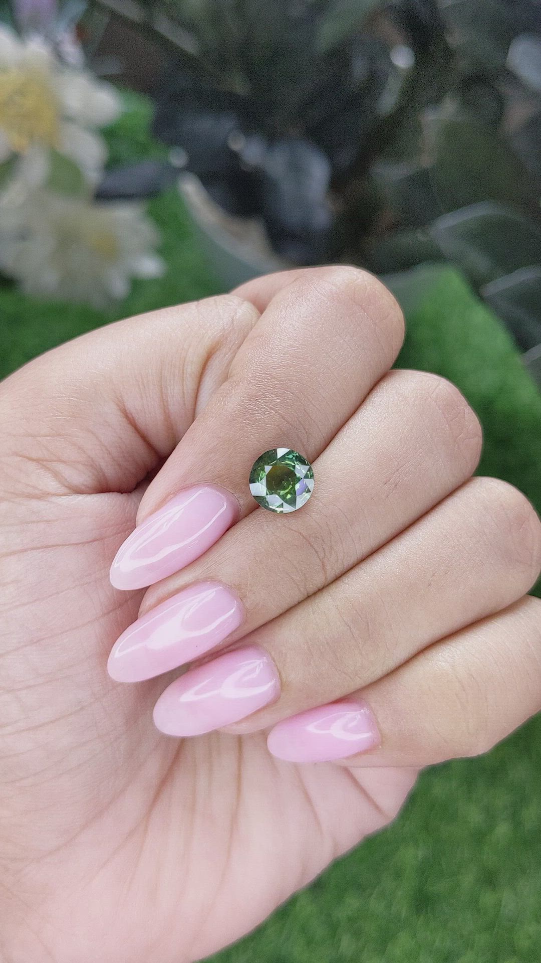 2.00 Ct. Yellowish Green Sapphire from Madagascar Size Video