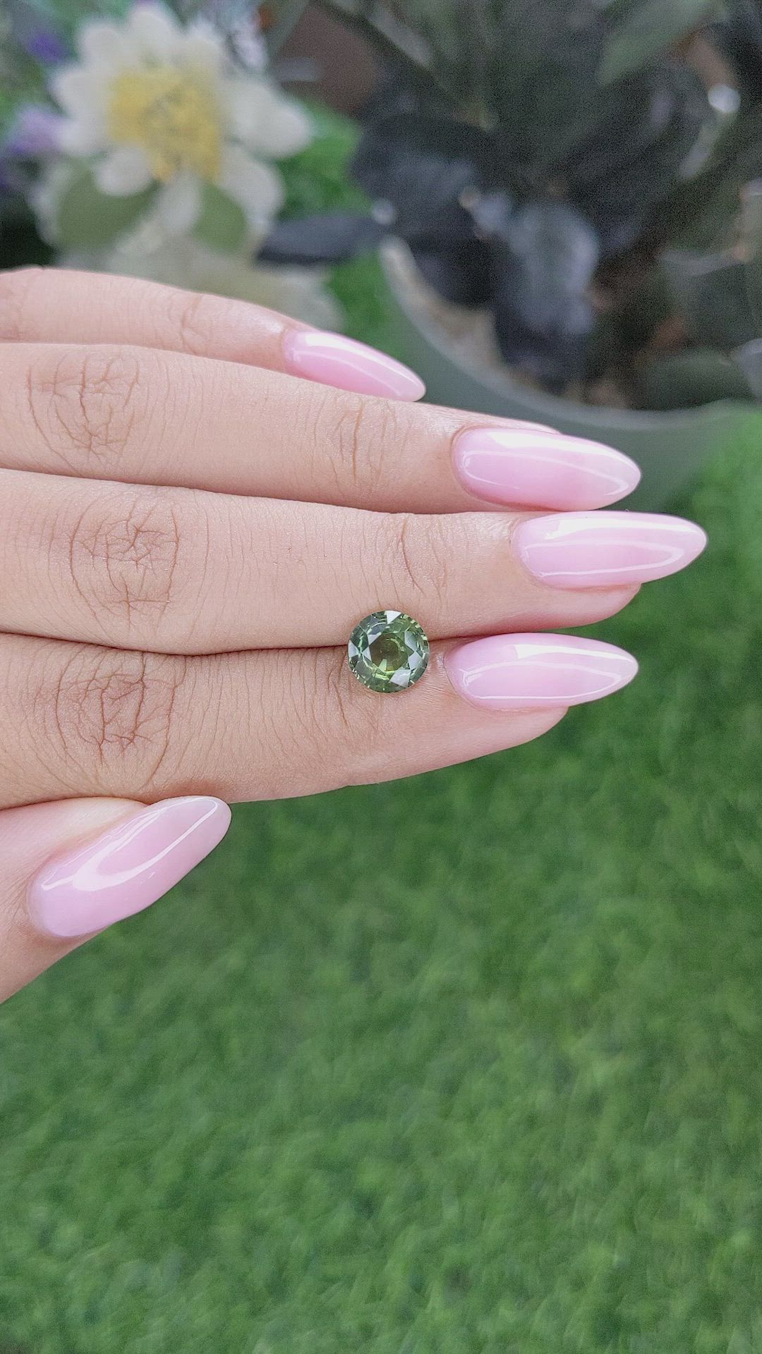 2.00 Ct. Yellowish Green Sapphire from Madagascar Size Video