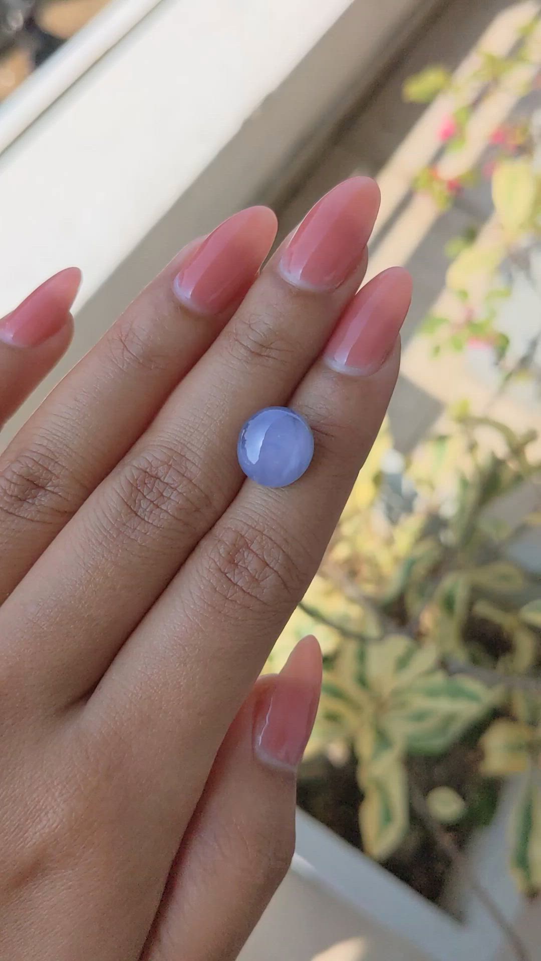 9.49 Ct. Bluish Purple Star Sapphire from Ceylon (Sri Lanka) Size Video