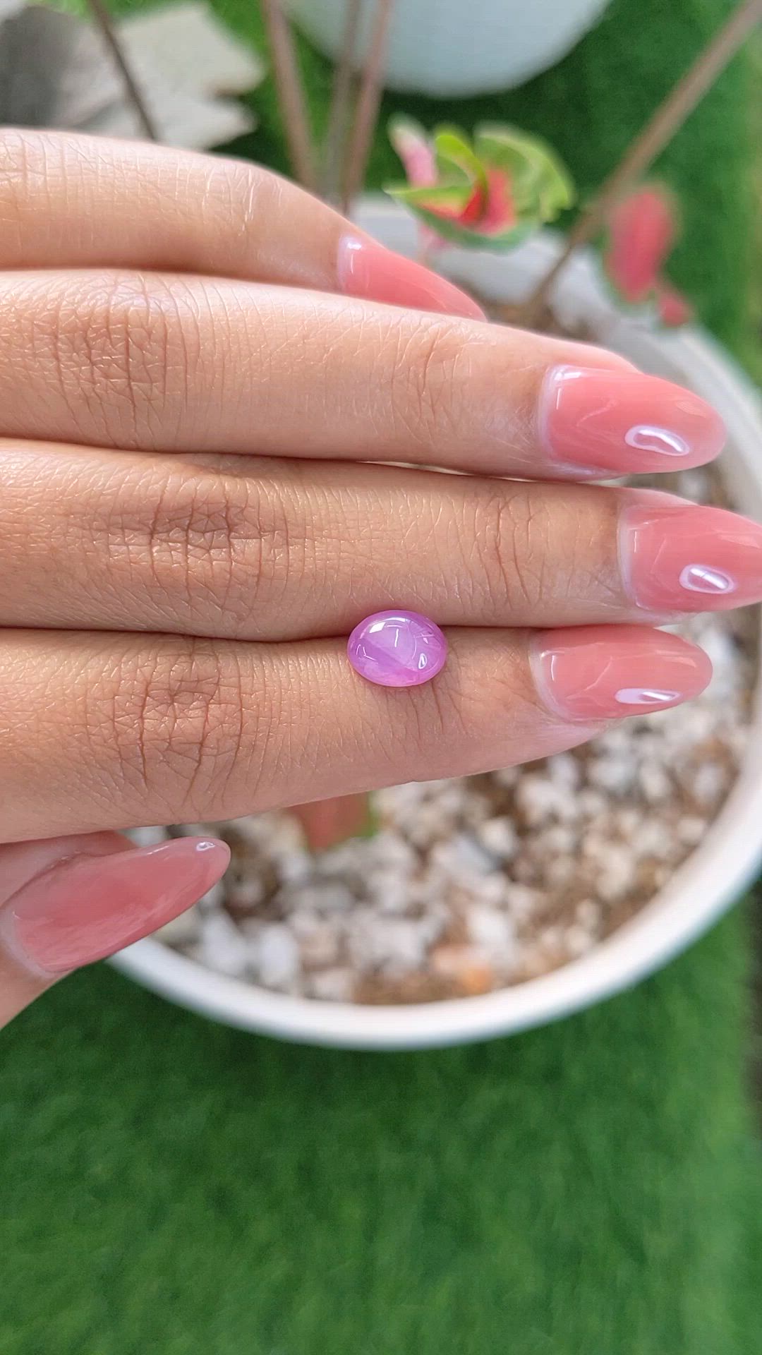 2.58 Ct. Purplish Pink Star Sapphire from Ceylon (Sri Lanka) Size Video